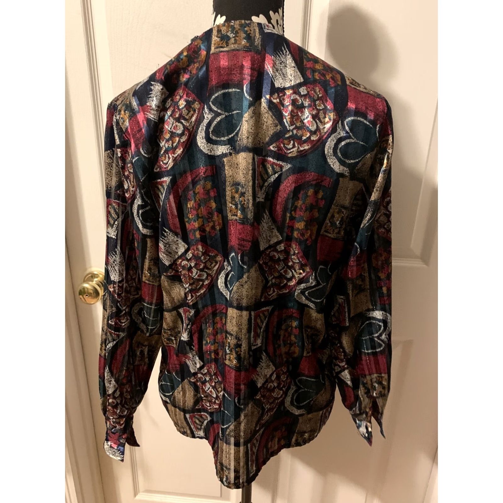 Vintage Vintage Sheer Glitter Thread Blouse Yves St Clair Womens SZ 8 #885 Size M / US 6-8 / IT 42-44 - 4 Thumbnail