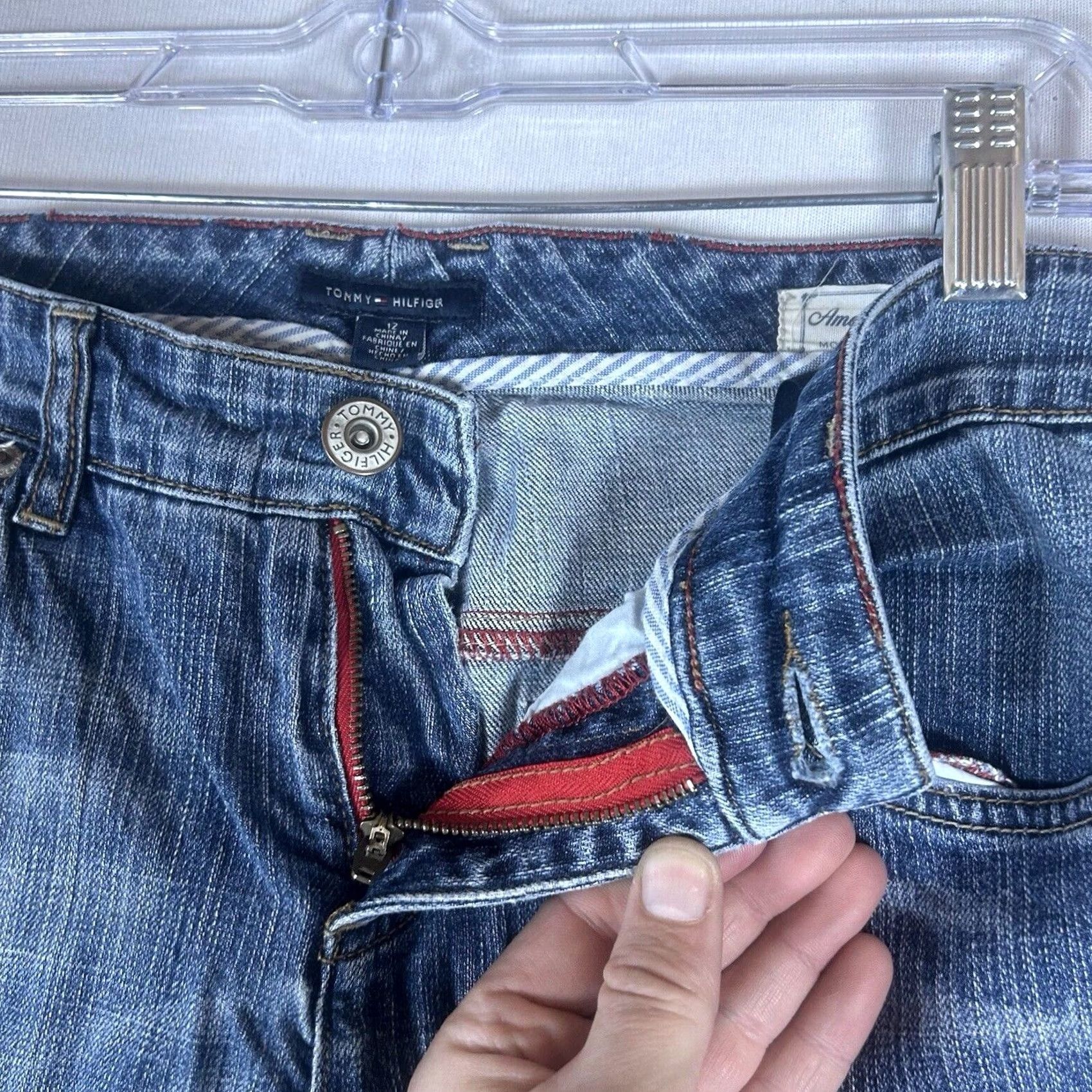 Tommy Hilfiger Tommy Hilfiger Jeans Bootcut Denim Blue 12 Womens Regular Mid Rise Comfort Pockets Zipper Logo Button Size 34" / US 12 / IT 48 - 3 Thumbnail