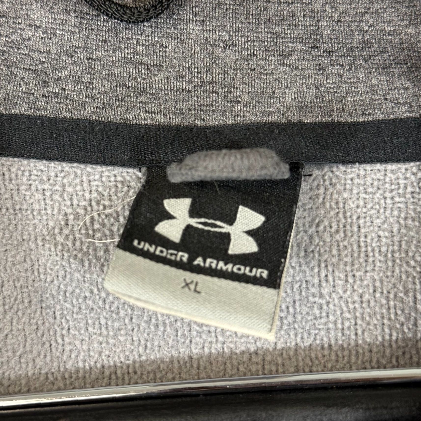 Under Armour Under Armour Hooded Sweatshirt Mens XL Gray Raglan Sleeve Full Zip Drawstring Sweatshirt Size US XL / EU 56 / 4 - 5 Thumbnail