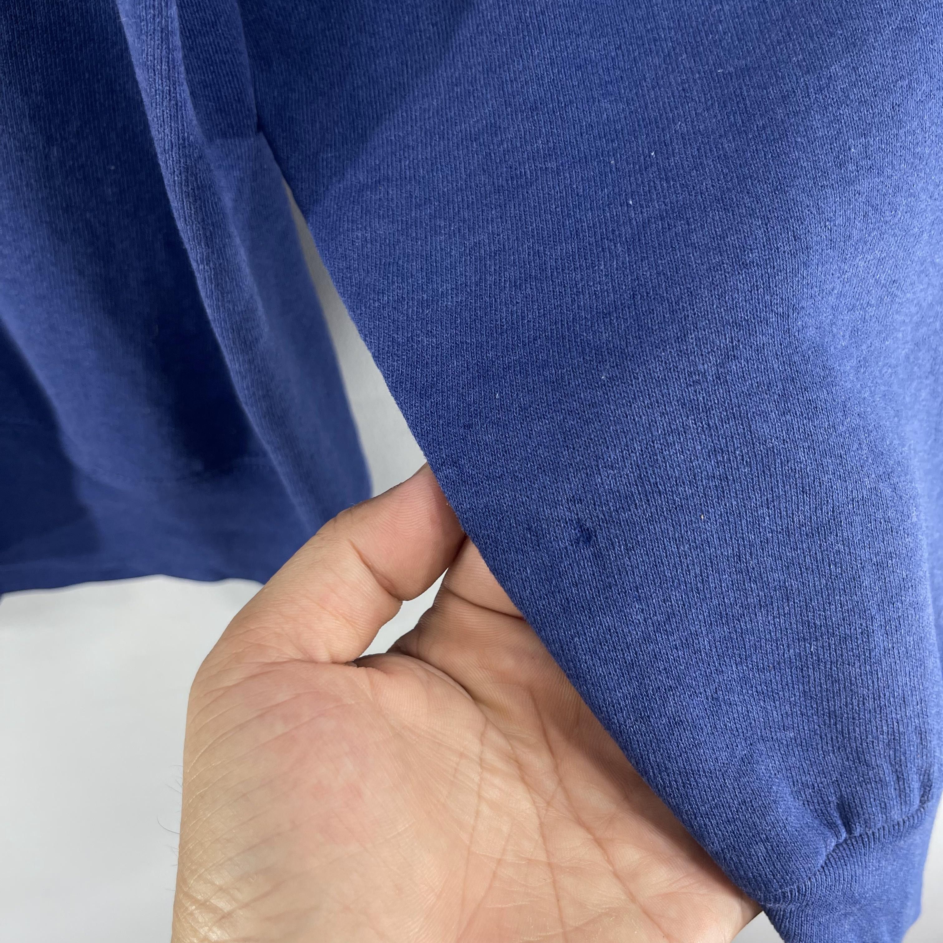 Vintage Vintage 90s Plain Blank Blue Crewneck Sweatshirt Size US XL / EU 56 / 4 - 6 Thumbnail