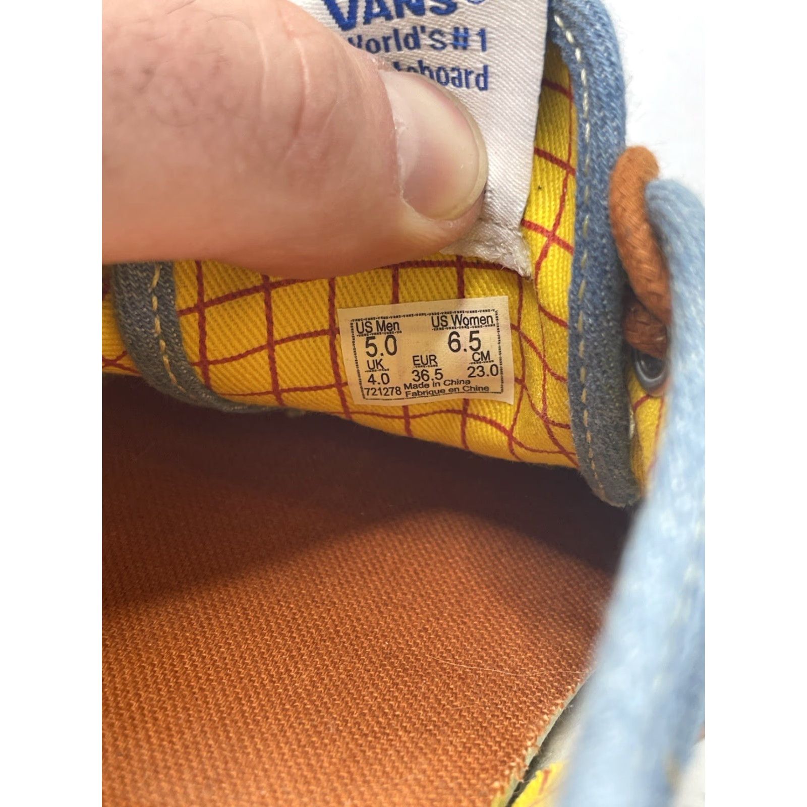 Vans VANS Authentic Toy Story Sheriff Woody Unisex Adults Low Top Sneaker Blue Mens 5 Womens 6.5 UK 6 Athletic Skateboarding Size US 6 / IT 36 - 3 Thumbnail
