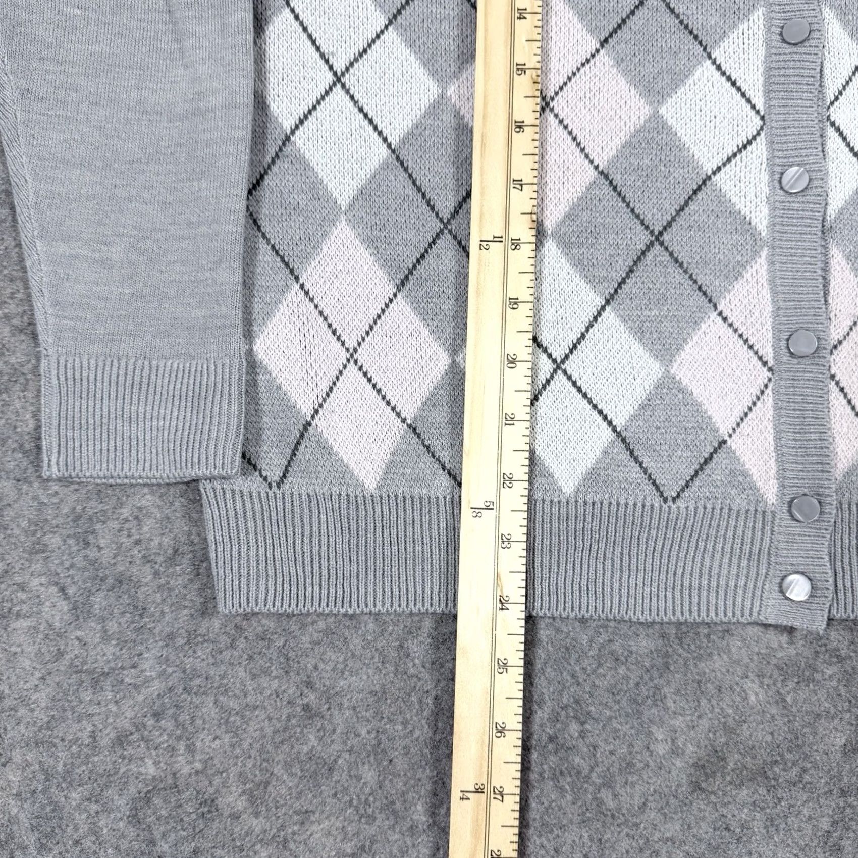 Croft & Barrow Croft & Barrow Cardigan Sweater Women's Large Gray PT Petite Knit Open Collarless Lightweight 90s Bohemian Regular Womens Size L / US 10 / IT 46 - 5 Thumbnail