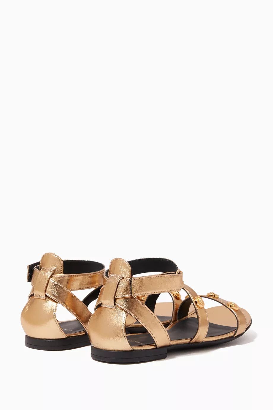 Versace o1y0226 Leather Ankle Strap Sandals in Gold Size US 8 / IT 38 - 3 Thumbnail