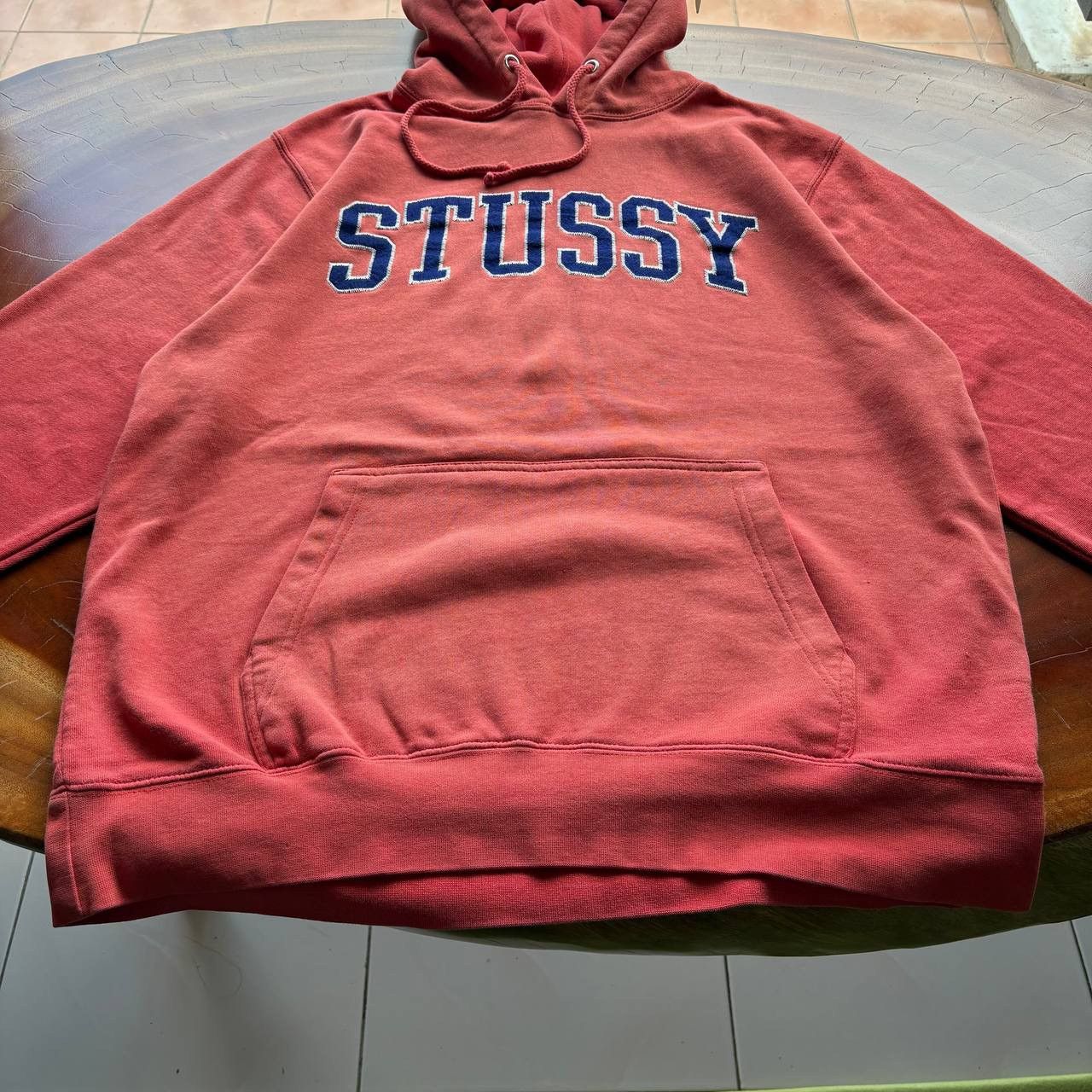 Stussy Y2K 04-06 Stussy Arch Sunfaded Salmon Colored Hoodie Size US L / EU 52-54 / 3 - 4 Thumbnail