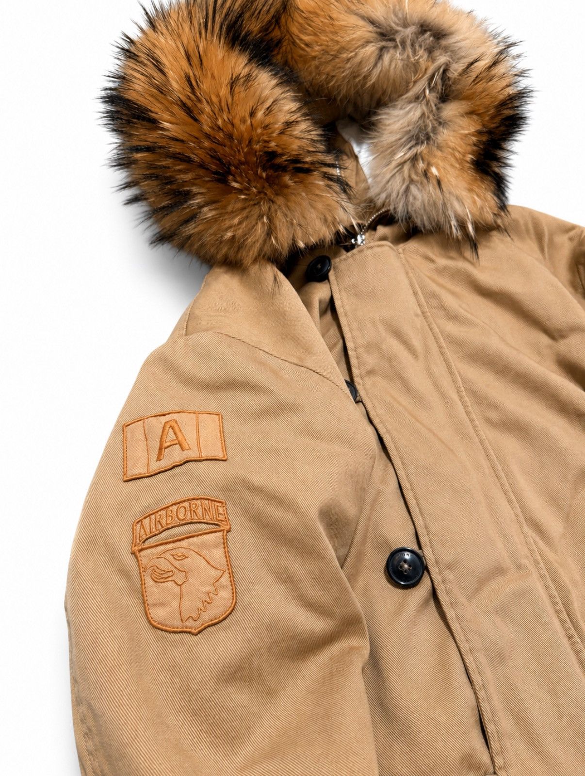 Amiri Amiri Khaki Hooded Fur Bomber Jacket Size L Size US L / EU 52-54 / 3 - 3 Thumbnail