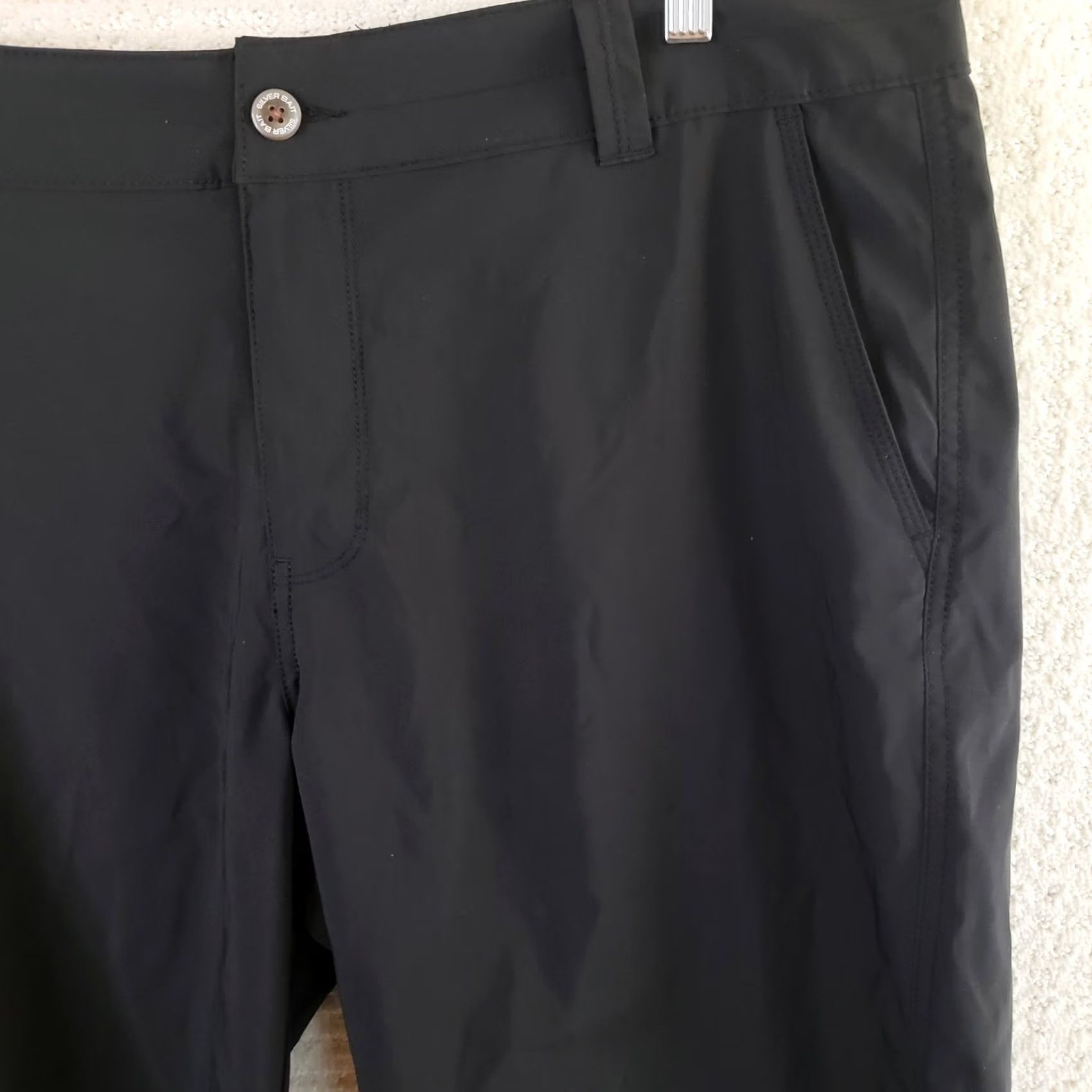 Vintage Silver Bait Performance Fishing Shorts Mens 38x10 Black Polyester Spandex Size US 38 / EU 54 - 3 Thumbnail