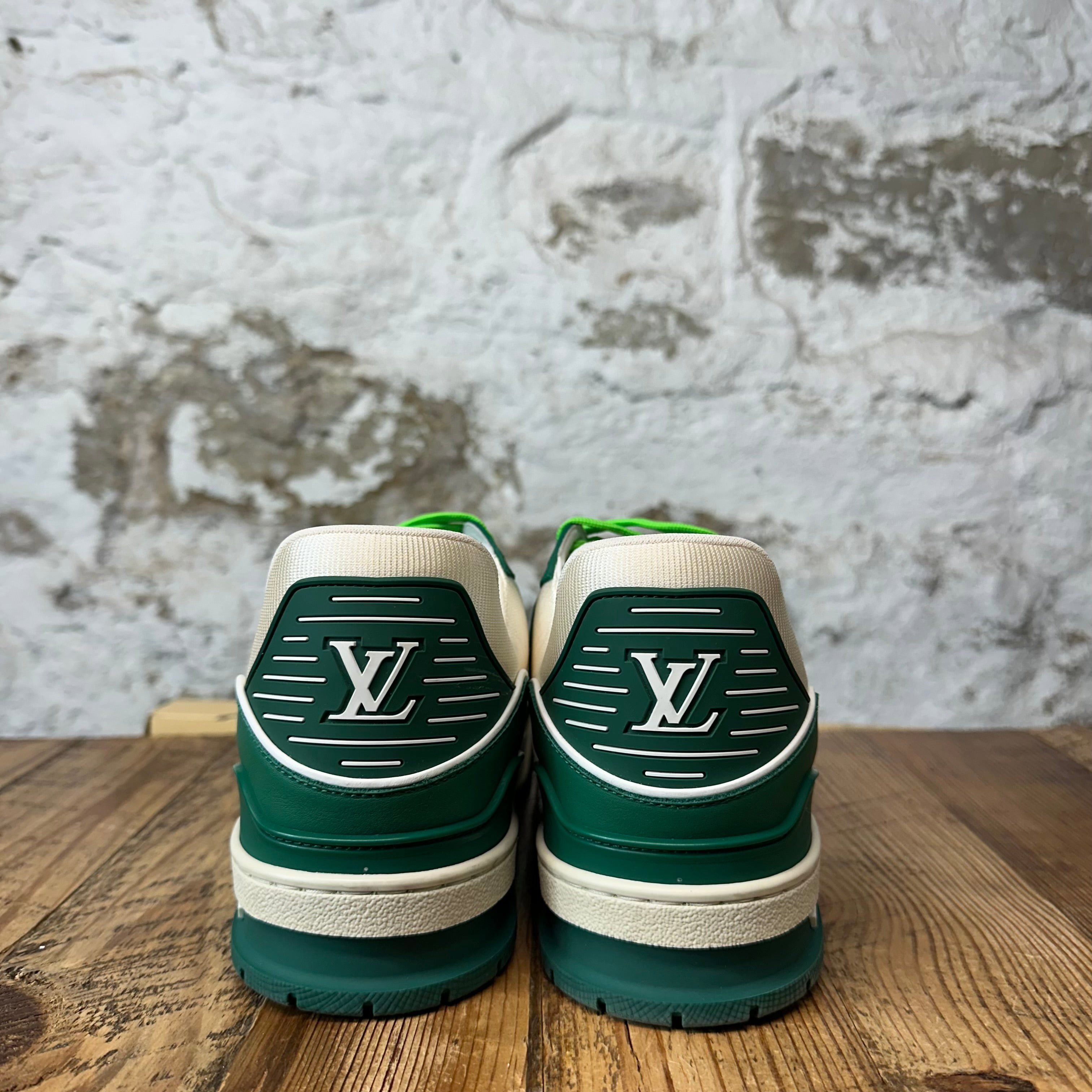 Louis Vuitton Louis Vuitton Green White Trainer Sneaker Sz 10.5 (9LV) Size US 10.5 / EU 43-44 - 6 Thumbnail