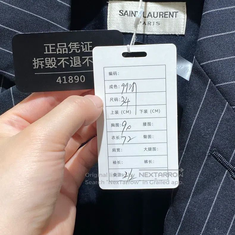 Saint Laurent Paris Saint Laurent Paris Black Striped Suit Jacket i Size XXS / US 00 / IT 34 - 5 Thumbnail