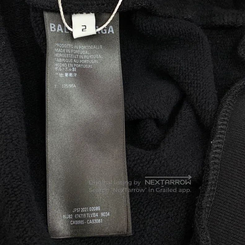 Balenciaga Balenciaga Black logo embroidered cotton hooded zipper lon Size US M / EU 48-50 / 2 - 6 Thumbnail