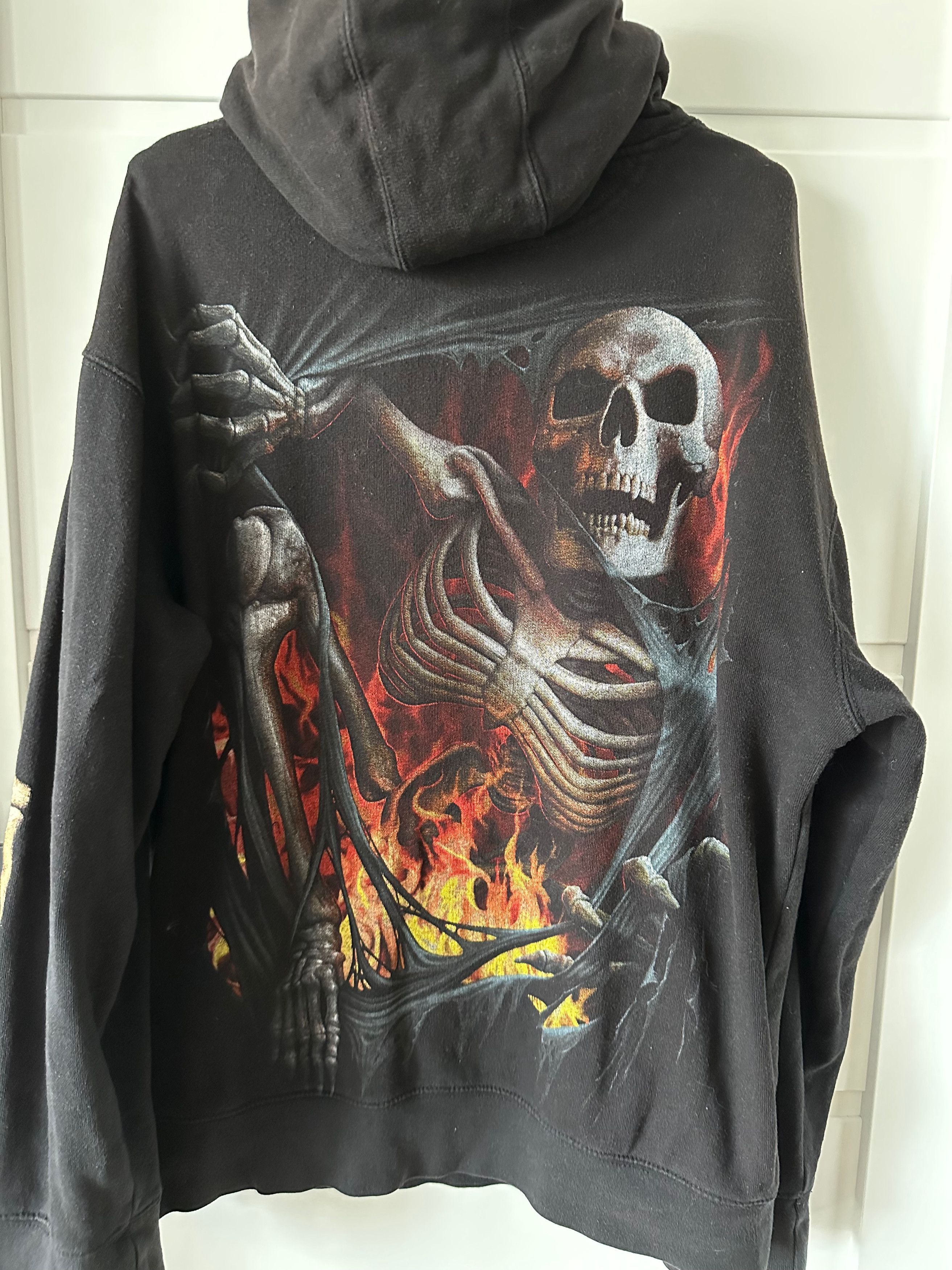 Other Spirial Full print skulls hoodie streetwear faded black Size US M / EU 48-50 / 2 - 7 Thumbnail