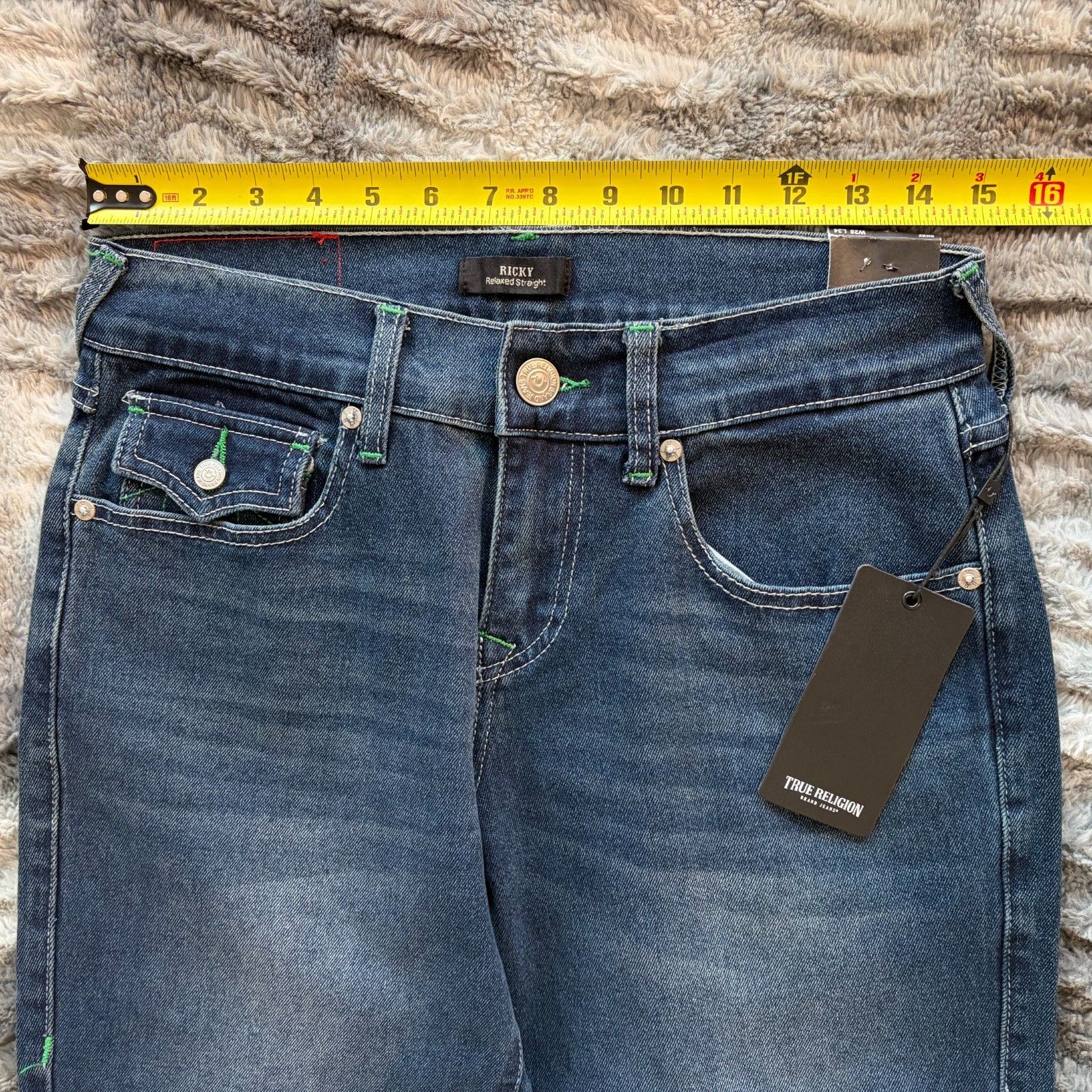 True Religion Ricky Dark Wash Relaxed Straight Jeans 28