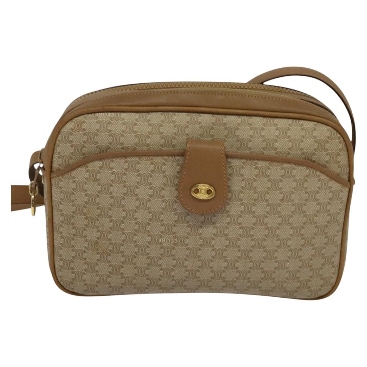 Celine CELINE Macadam Canvas Shoulder Bag Beige Size ONE SIZE - 2 Thumbnail