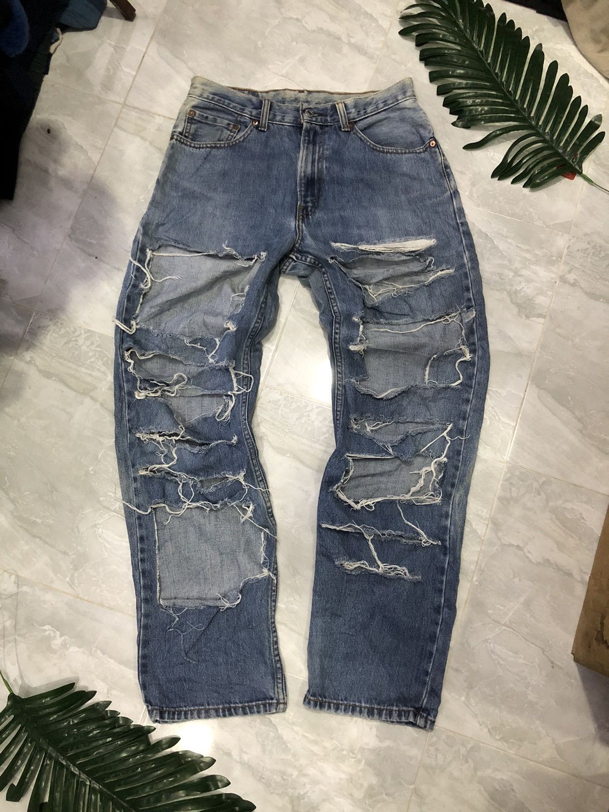 Levi's Vtg. Levi’s 550 Distressed Custom Ripped Jeans - One of One Size US 31 - 1 Thumbnail