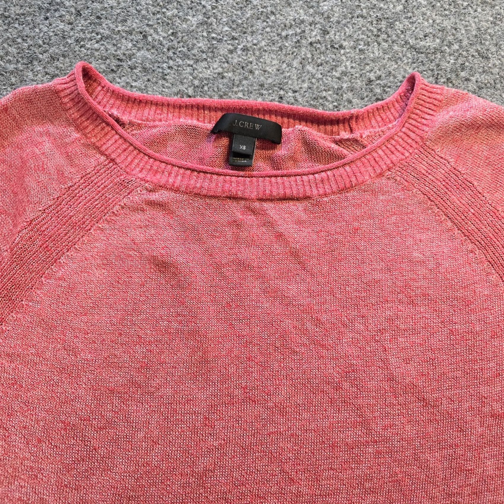 J.Crew J.CREW Sweater Womens XS Pink Linen Blend Pullover Round Neck Casual Capsule Knit Long Sleeve Regular Fit Size XS / US 0-2 / IT 36-38 - 2 Thumbnail