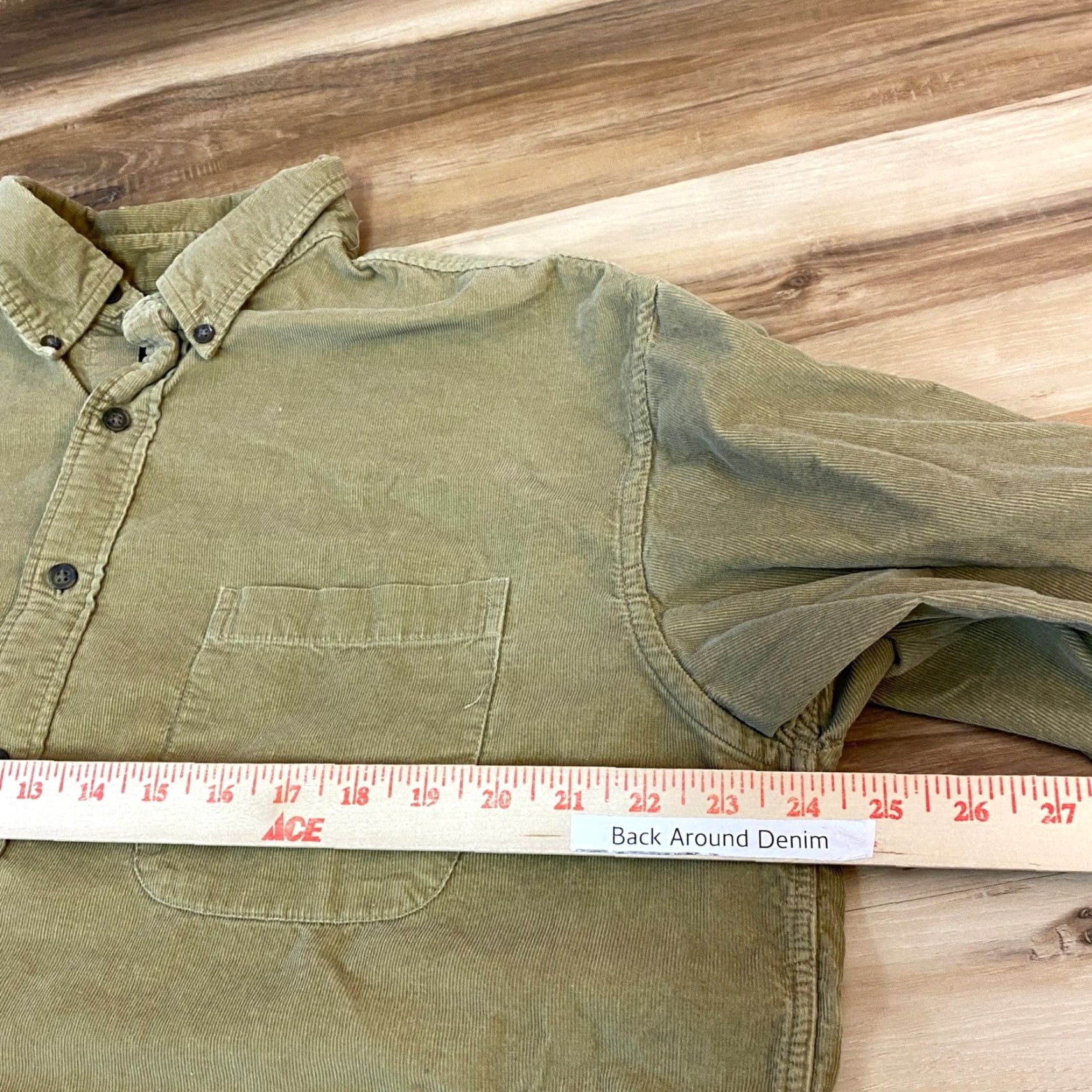 Vintage St. John's Bay Mens Corduroy Shirt Long Sleeve Button-Down Khaki Beige Casual Button-Up Size US L / EU 52-54 / 3 - 6 Thumbnail