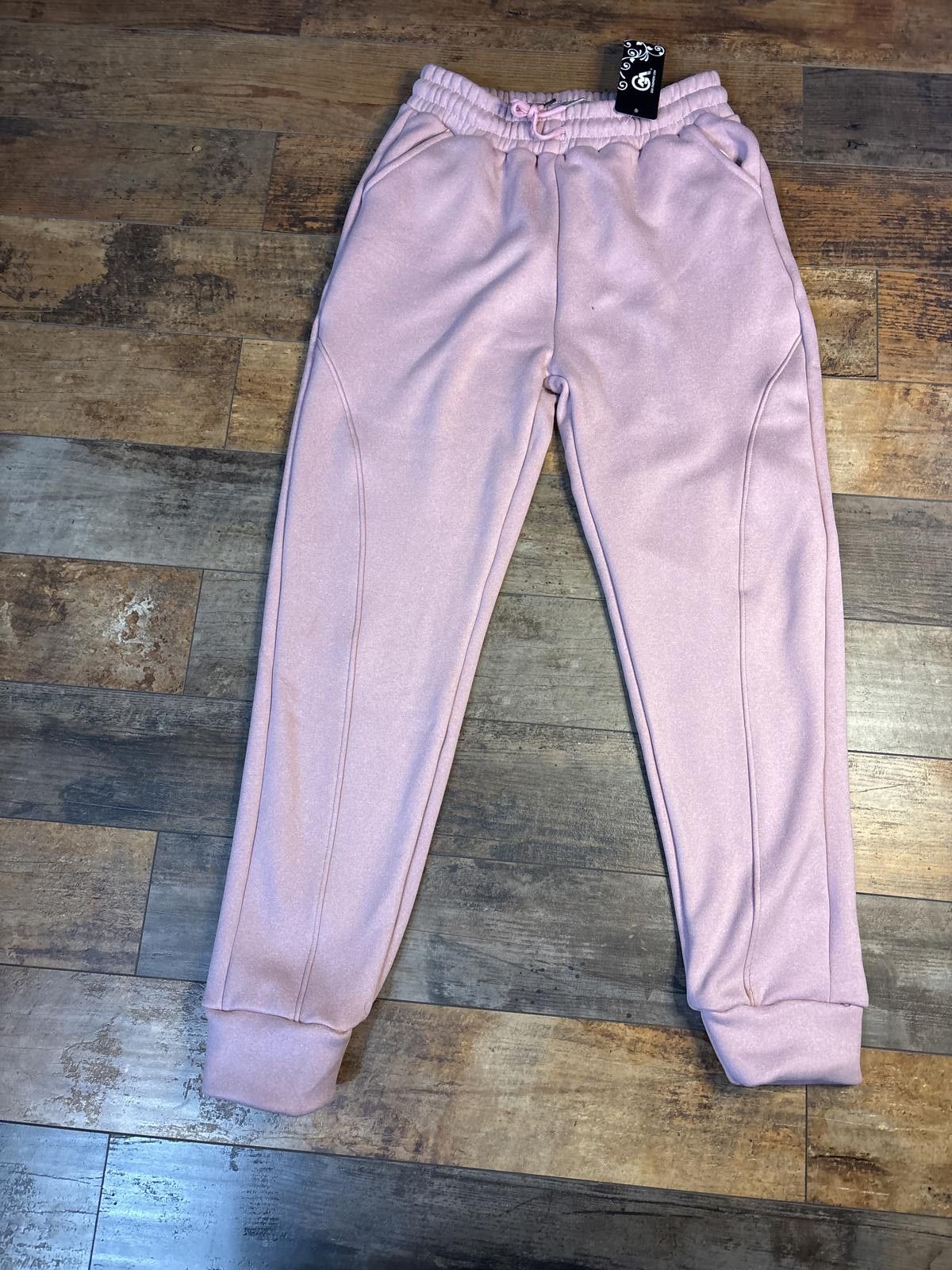 The Unbranded Brand Teen Light Pink Sweatpants with Elastic Waist & Cuffs L/XL Size 36" / US 14 / IT 50 - 1 Thumbnail
