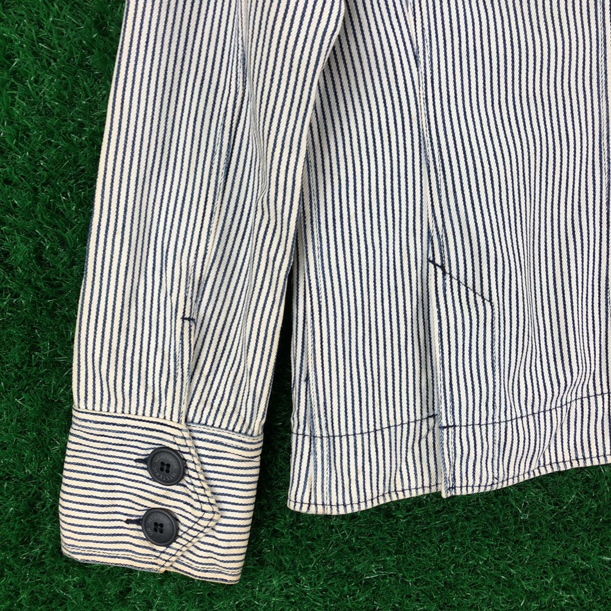 Hysteric Glamour Vintage 90's Hysteric Glamour Hickory Stripe Denim Jacket Size XS / US 0-2 / IT 36-38 - 8 Thumbnail