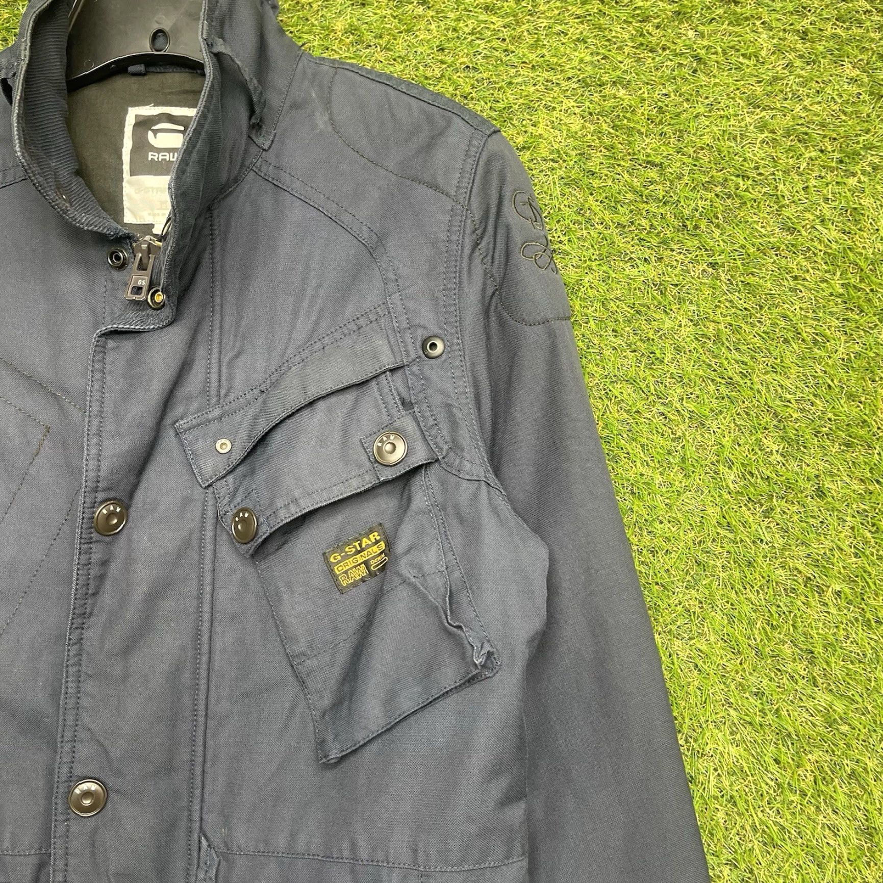 G-Star VINTAGE G-Star Raw Field Jacket Mens S Blue Navy 90s 2000s Y2K Workwear All Seasons Full Zip Pockets Size US S / EU 44-46 / 1 - 3 Thumbnail