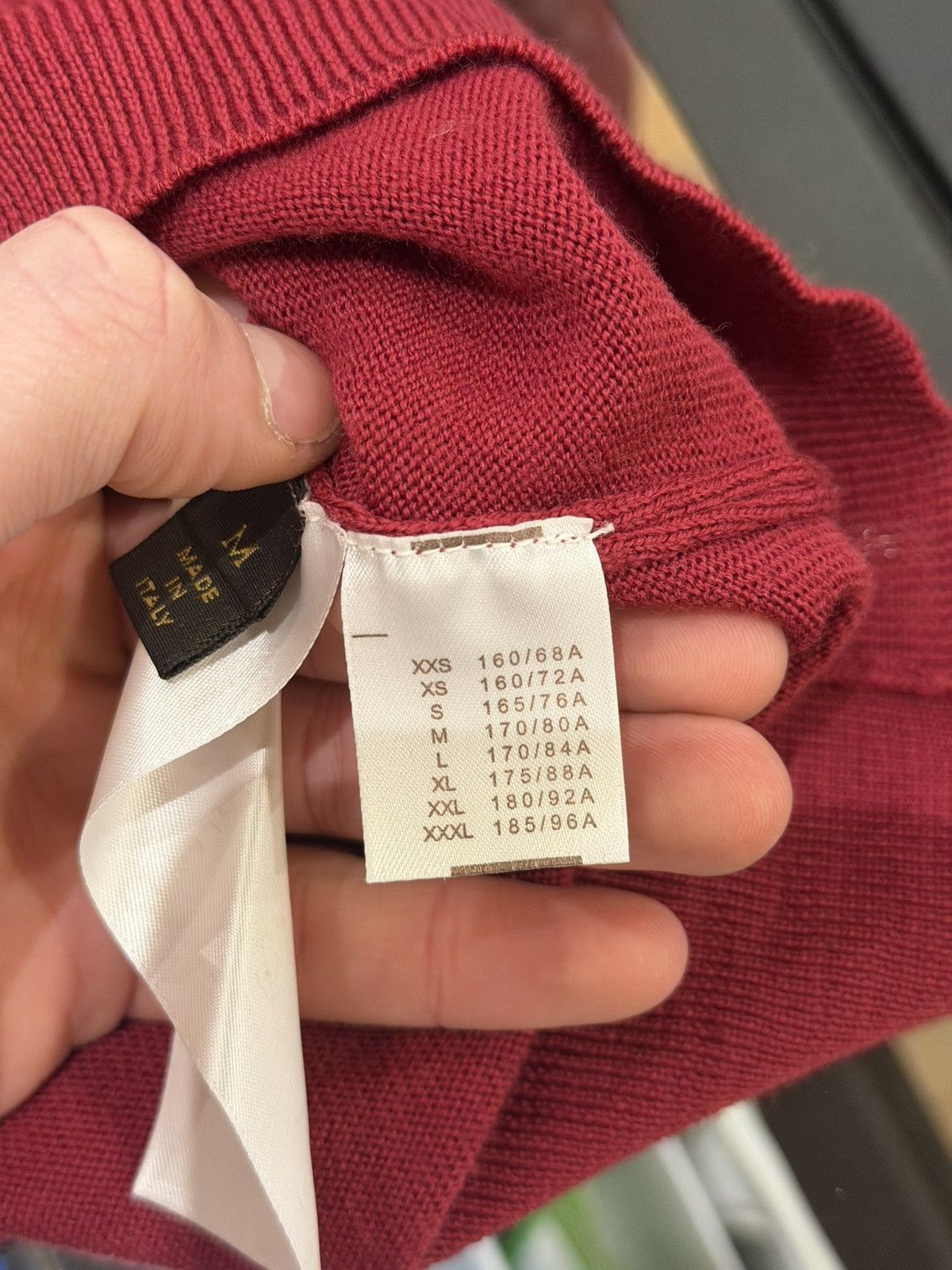 Louis Vuitton Louis Vuitton Intarsia Crewneck Sweater - Red Size US M / EU 48-50 / 2 - 7 Thumbnail