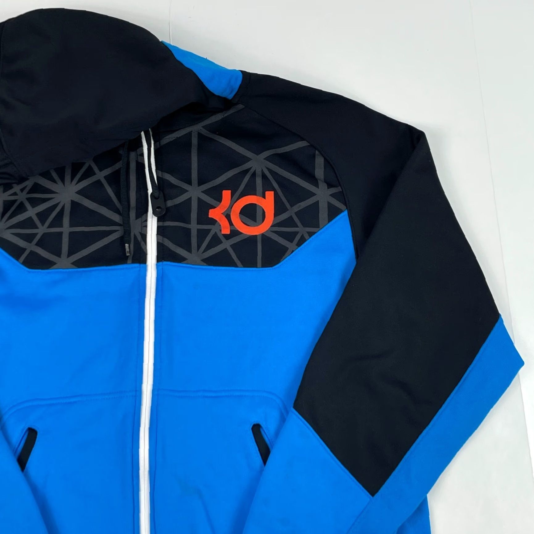 Nike VINTAGE Nike Hoodie Mens Small Blue Kevin Durant KD Therma Full Zip Gym Basketball Lined Size US S / EU 44-46 / 1 - 3 Thumbnail