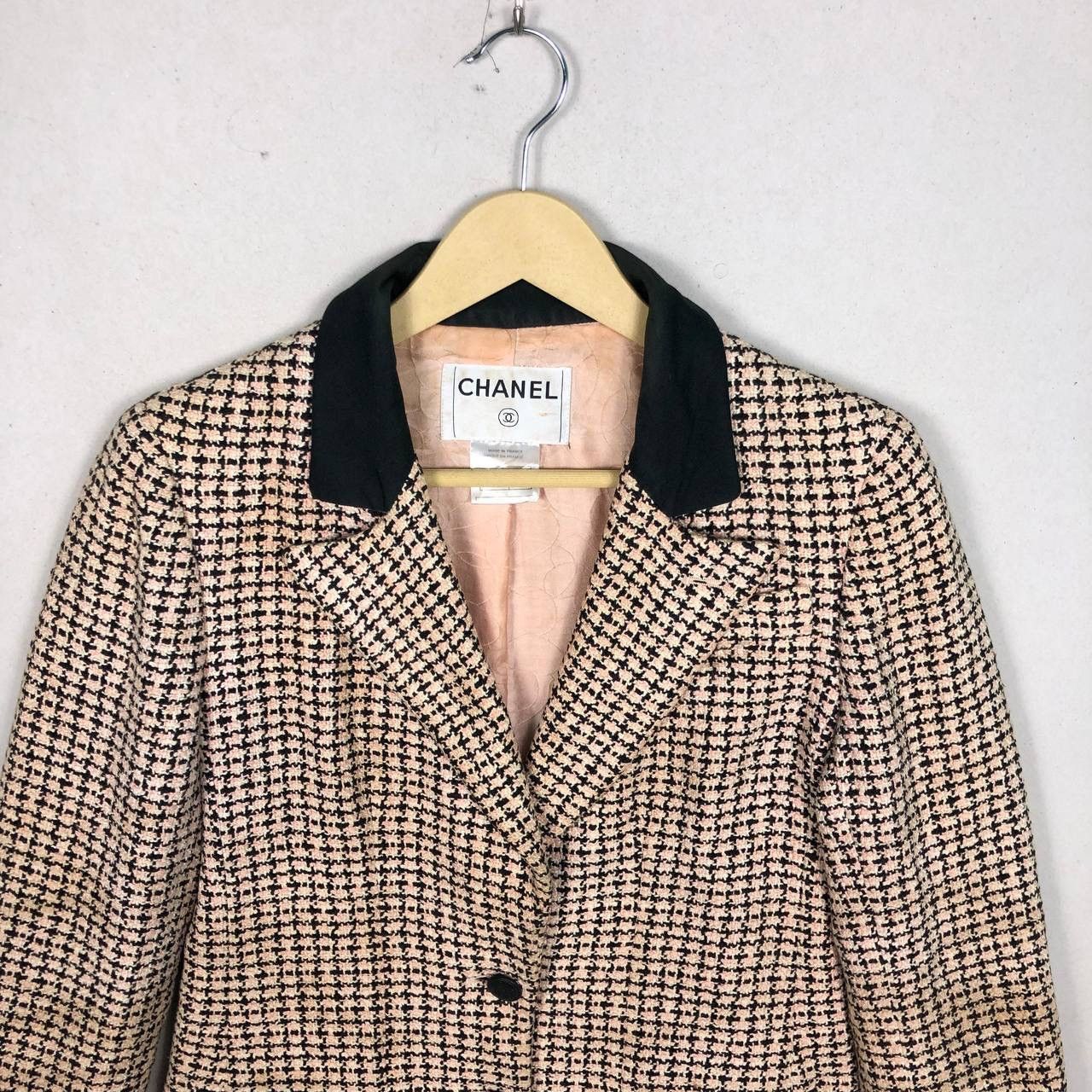 Chanel CHANEL Vintage 90s Pink Black Tweed Blazer FR36 Luxury Size XS / US 0-2 / IT 36-38 - 3 Thumbnail