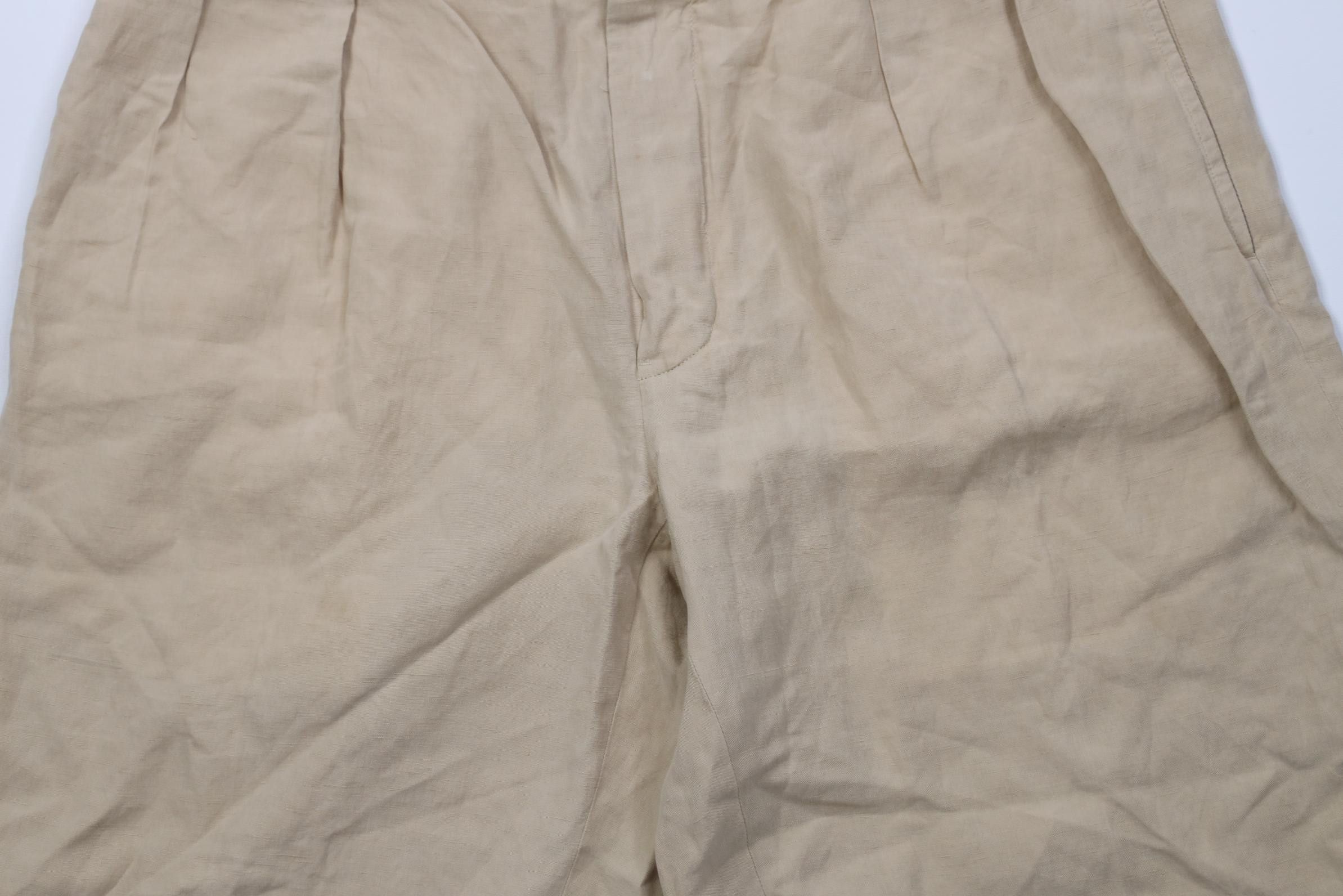 Polo Ralph Lauren Vintage 90s Ralph Lauren Linen Silk Pleated Chino Shorts Size US 34 / EU 50 - 3 Thumbnail