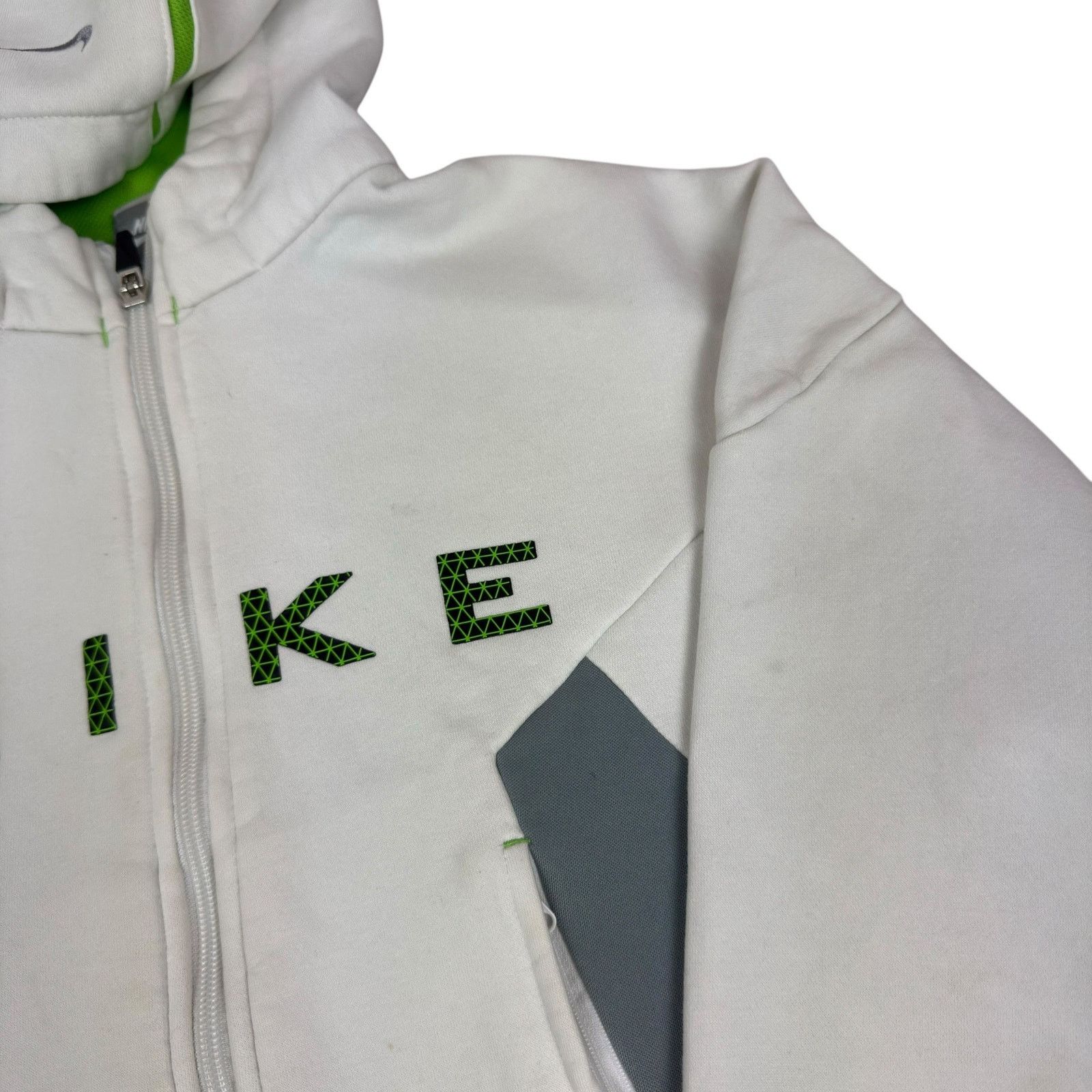 Nike Nike Gray Spellout Fleece Lined Full Zip Jacket Size US XXS / EU 40 - 4 Thumbnail