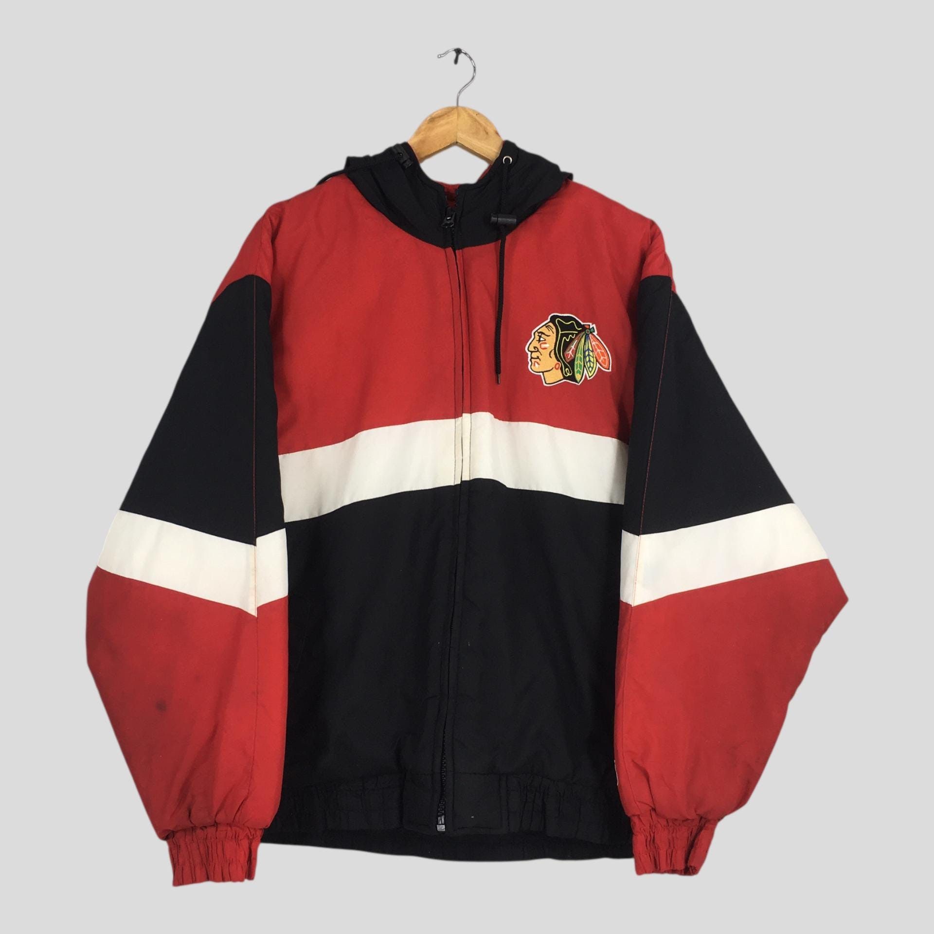 NHL 90s Chicago Blackhawks NHL Hoodie Bomber Jacket Medium Size US M / EU 48-50 / 2 - 1 Thumbnail