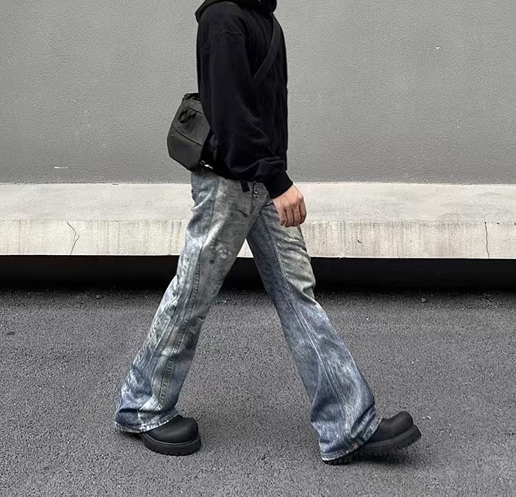 Japanese Brand × Vintage Street Vintage 3D Print Dirty Dye Micro Flare Jeans Size 32 Size US 30 / EU 46 - 5 Thumbnail