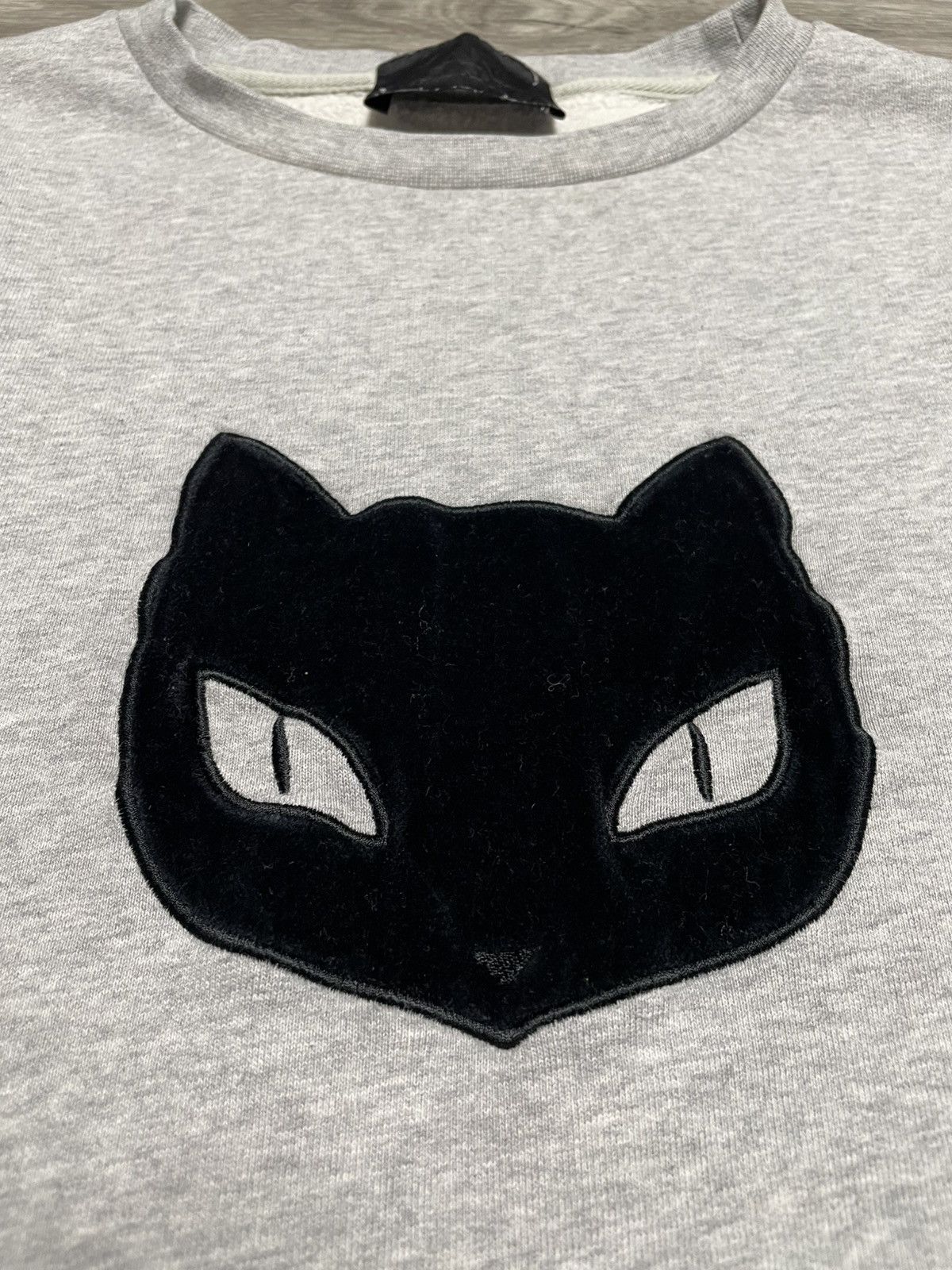 Karl Lagerfeld Karl Lagerfeld Velour Cat Logo Gray Sweatshirt Size L / US 10 / IT 46 - 6 Thumbnail