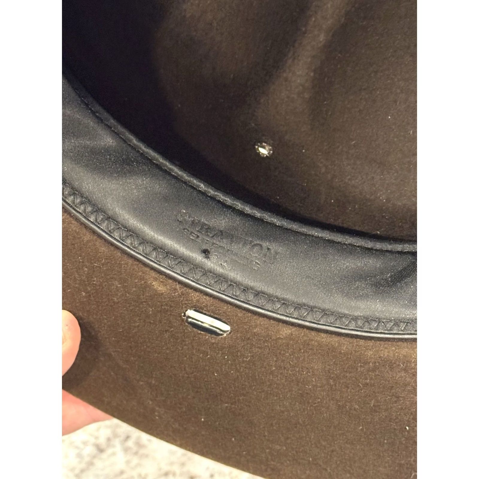 FELT VINTAGE Stratton Campaign Hat Wool Felt 100% Wool Brown Brown 6 7/8 Men USA Campaign Hat Wide Brim Size ONE SIZE - 7 Thumbnail