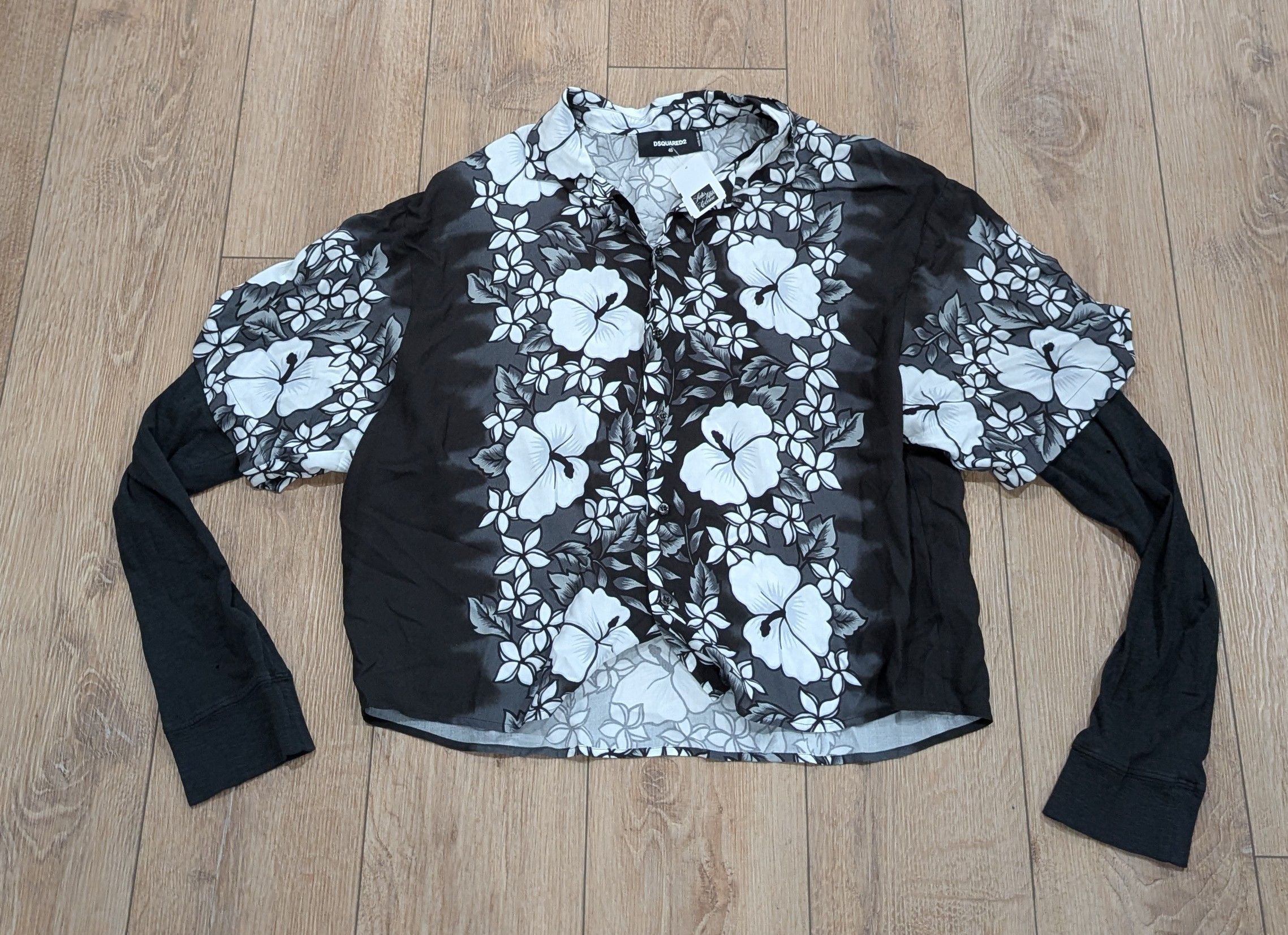 Dsquared2 DSQUARED2 Floral Bowling Shirt Black/White 46 US Small Size US S / EU 44-46 / 1 - 1 Thumbnail