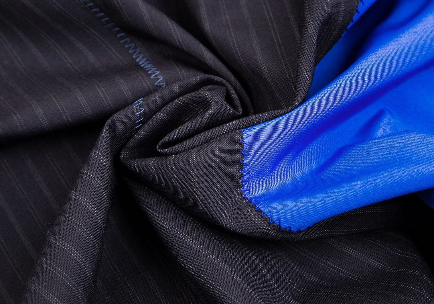Junya Watanabe Front Mixed Material Stripe Jacket in Blue Black, Size M Size US M / EU 48-50 / 2 - 16 Thumbnail