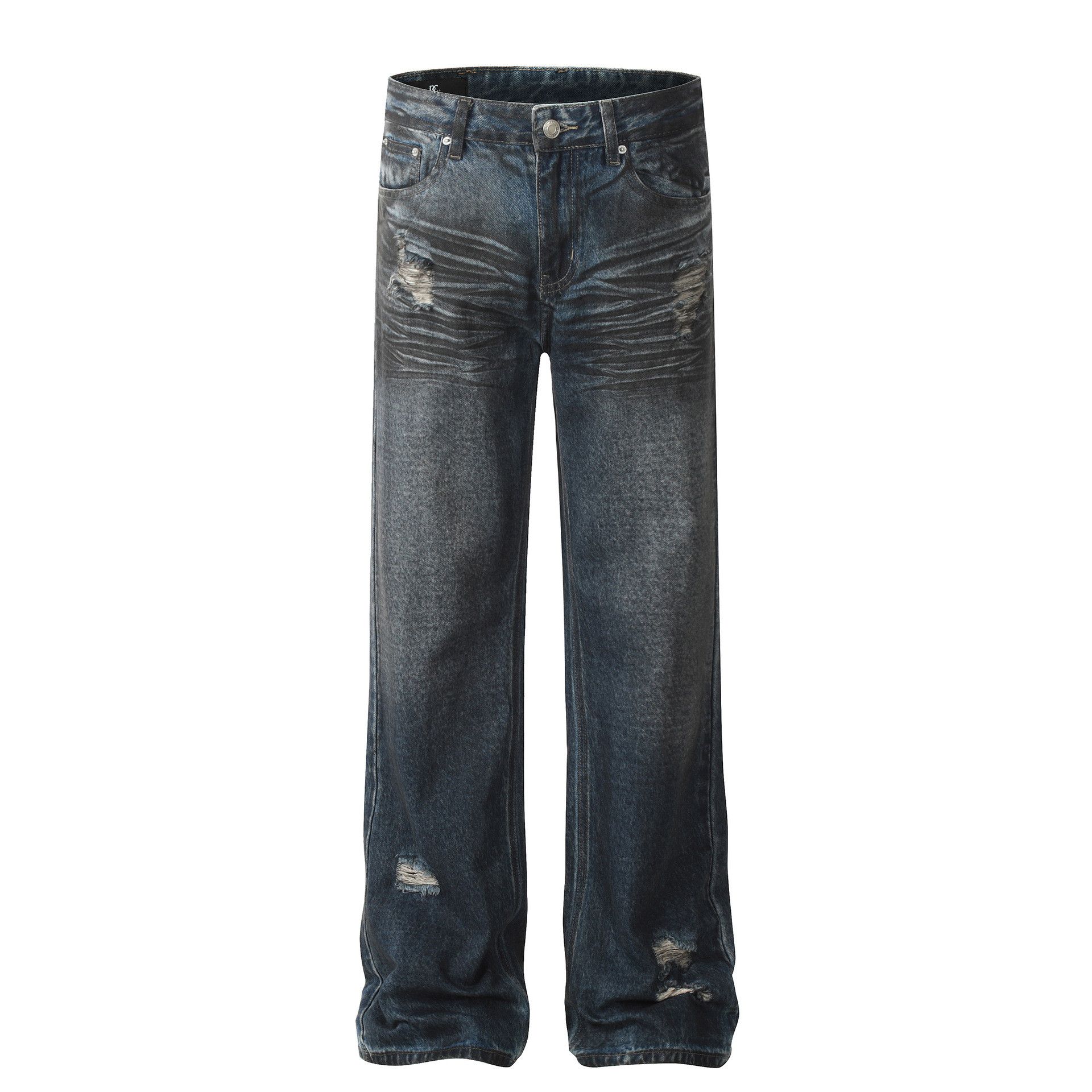 Japanese Brand × Jean Loose washed distressed straight casual jeans Size US 32 / EU 48 - 1 Thumbnail