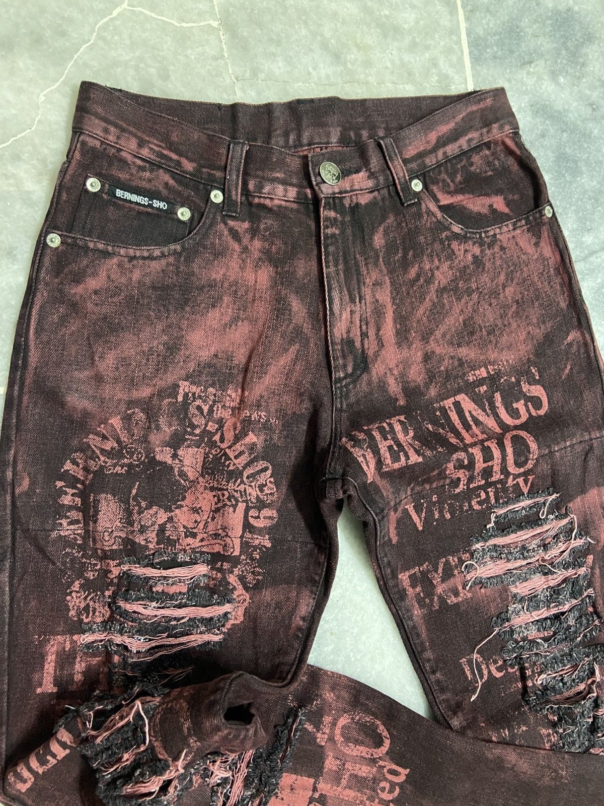 Japanese Brand BERNINGS SHO Punk Seditionaries Flare Distressed Jeans Size US 29 - 6 Thumbnail