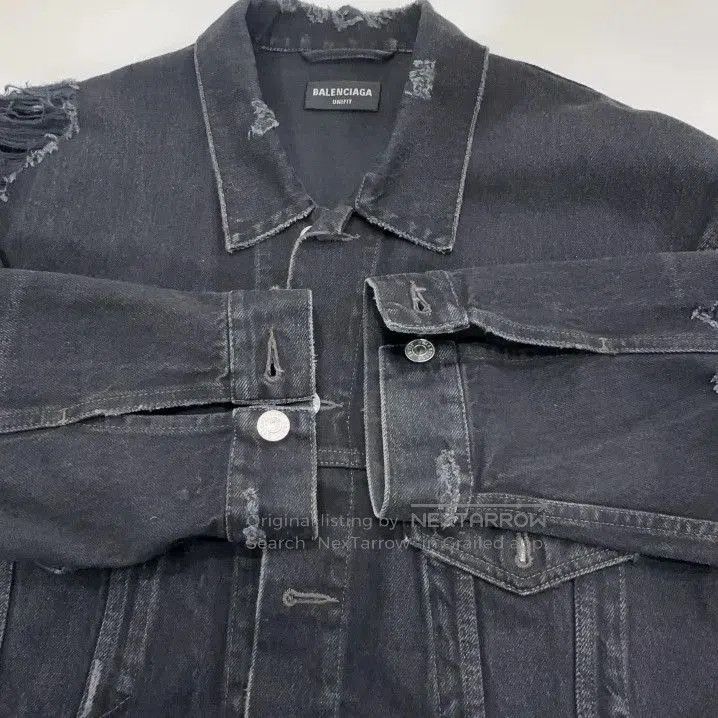 Balenciaga Balenciaga Black Distressed Denim Jacket for Men. Size US S / EU 44-46 / 1 - 4 Thumbnail