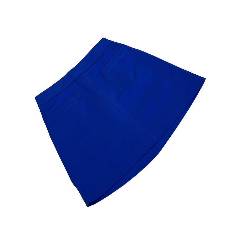 image of Vintage Sundazed (Germany) Neoprene Welt Pocket A-Line Mini Skirt in Blue, Women's (Size 23)