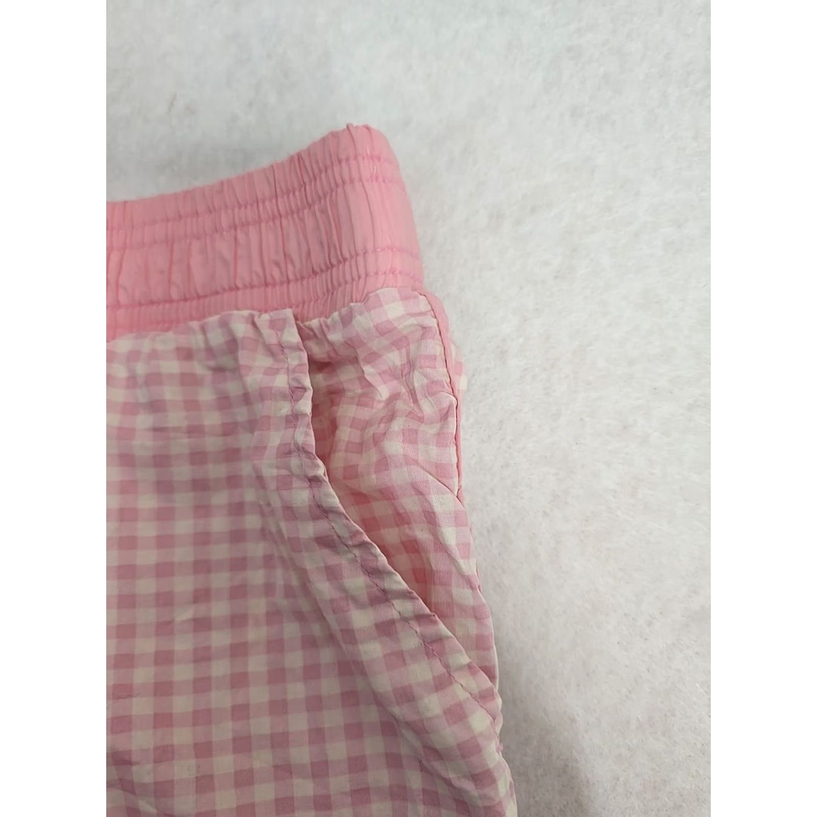 Vintage Rewash Ditsy Shorts Womens Pink Checkered Elastic Waist size L Size 36" / US 14 / IT 50 - 3 Thumbnail