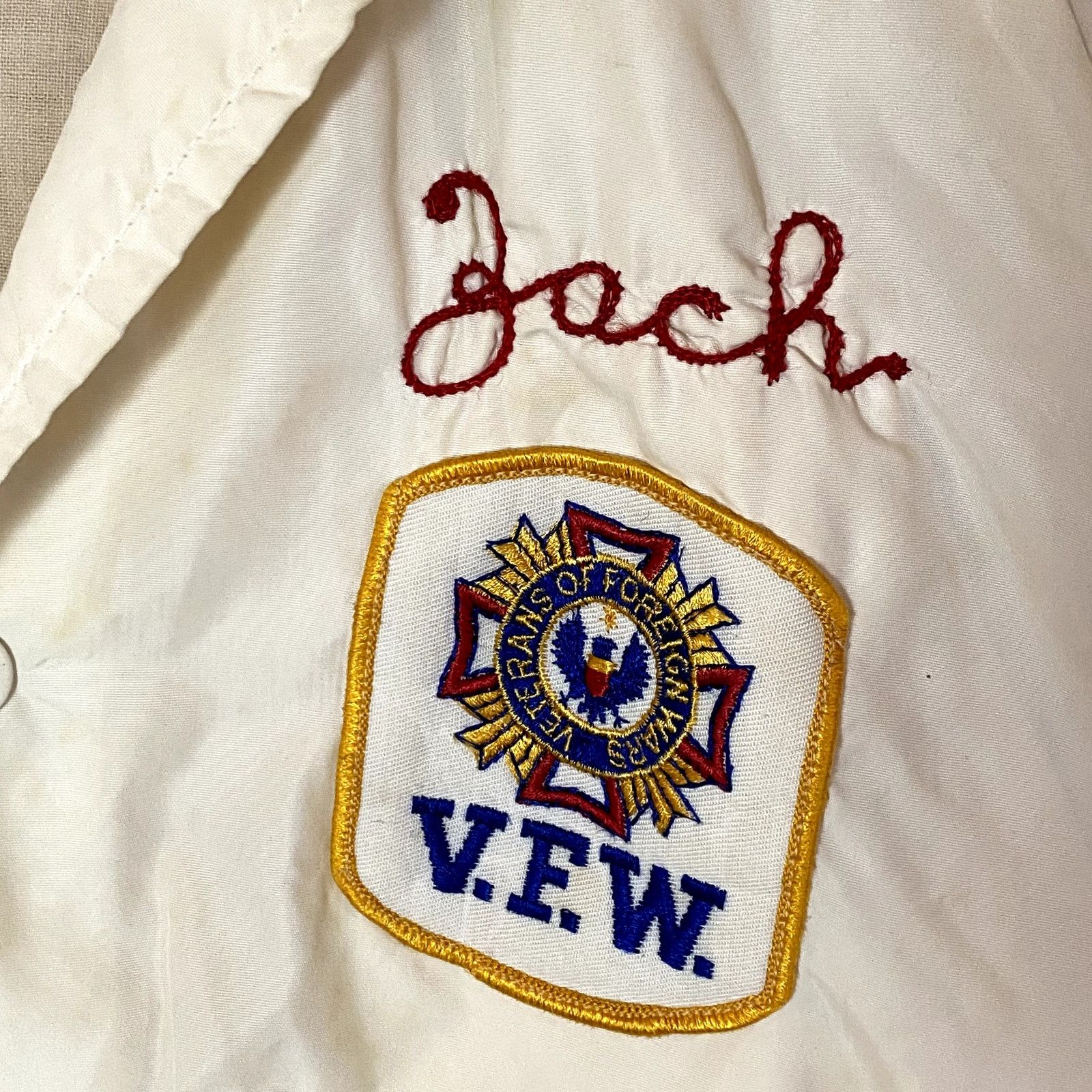 Vintage Vintage Satin Varsity Jacket Chain Stitched VFW War Veterans Size US M / EU 48-50 / 2 - 3 Thumbnail