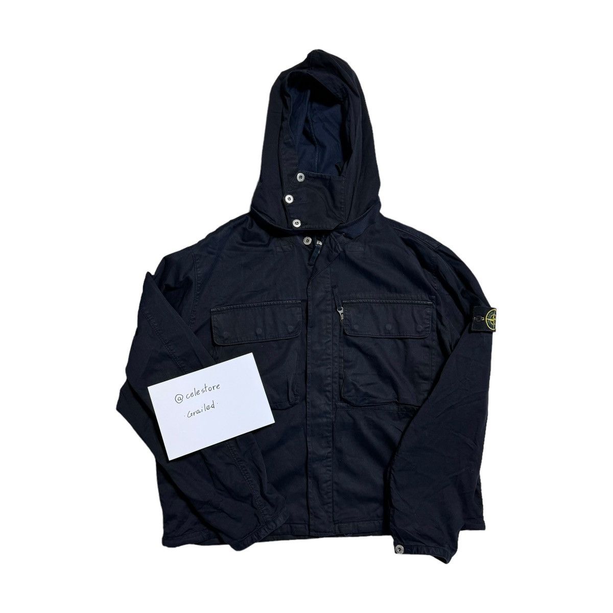 image of Stone Island Vintage Raso Gommato Jacket Navy, Men's (Size 2XL)