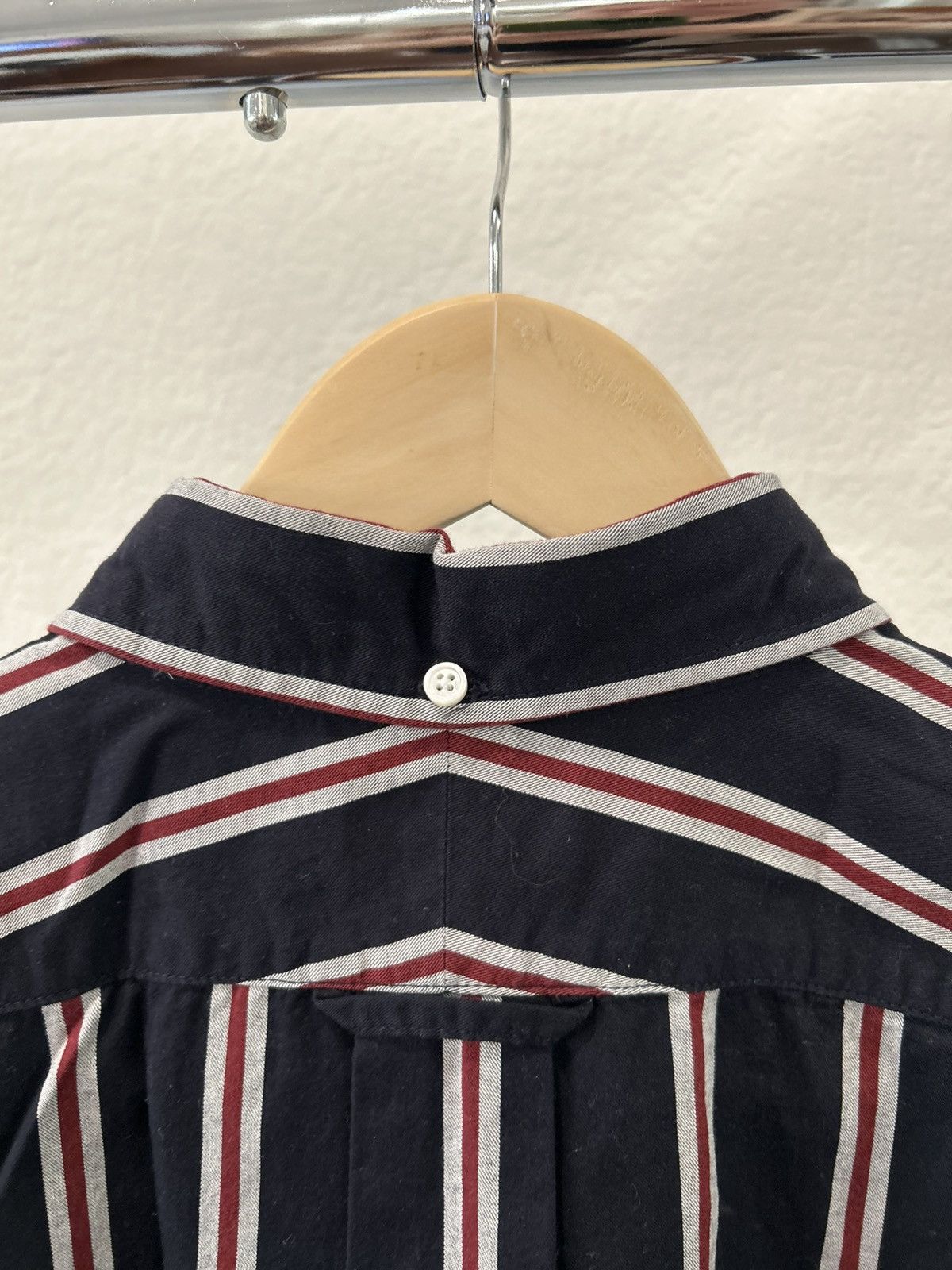 Engineered Garments SS19 Popover BD Shirt - Navy/Red Regimental Stripe size S Size US S / EU 44-46 / 1 - 5 Thumbnail