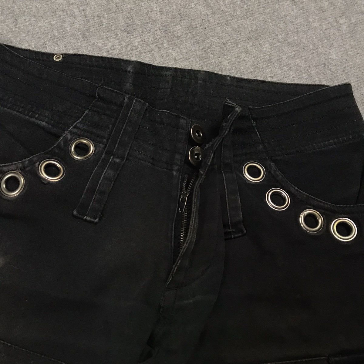 Japanese Brand 🔥SEMANTICDESIGN CARGO ZIPPER DESIGN BLACK FADED DENIM PANTS Size US 30 / EU 46 - 20 Thumbnail