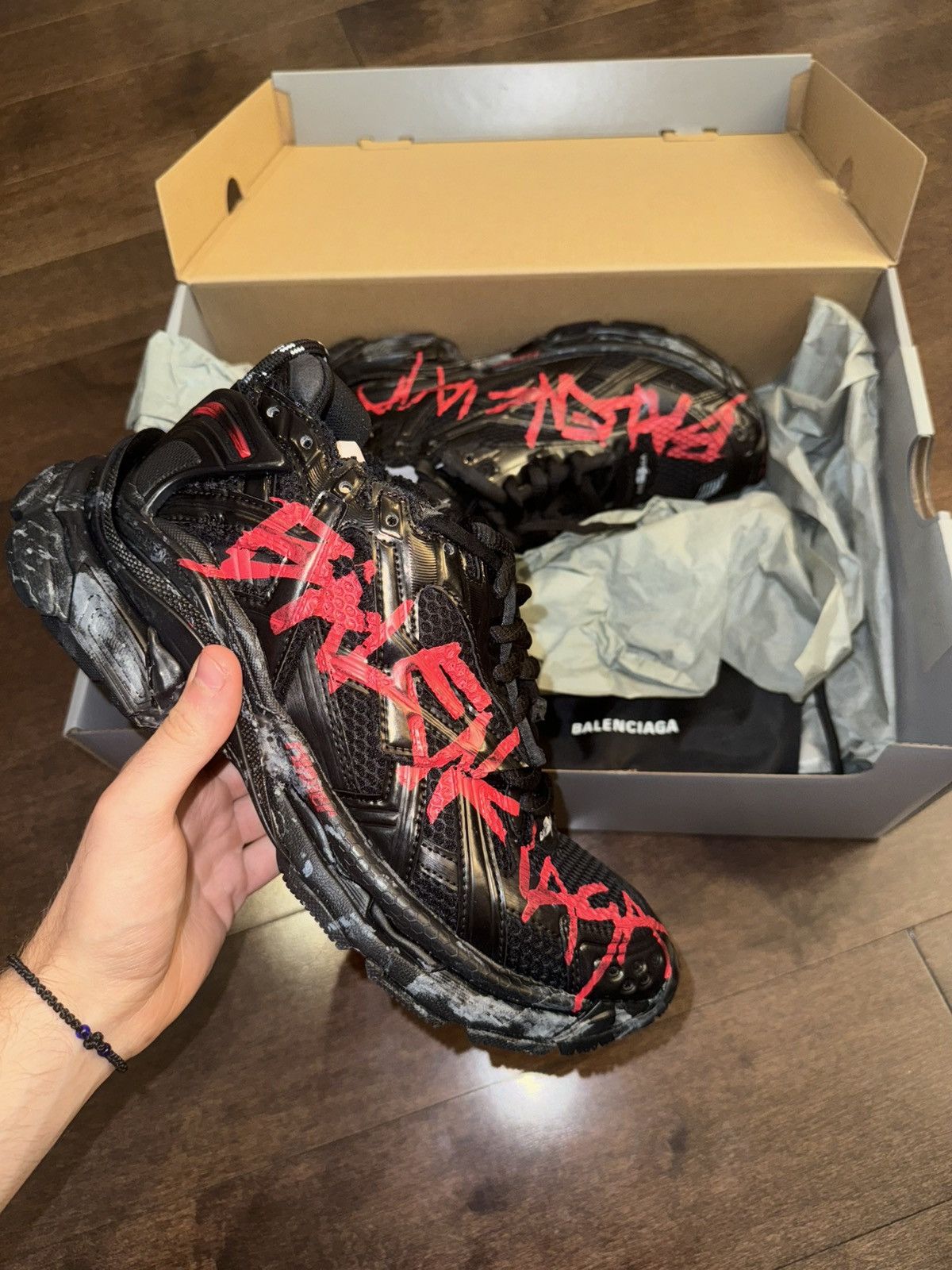 Balenciaga Runner Sneaker 'Graffiti Black Red'