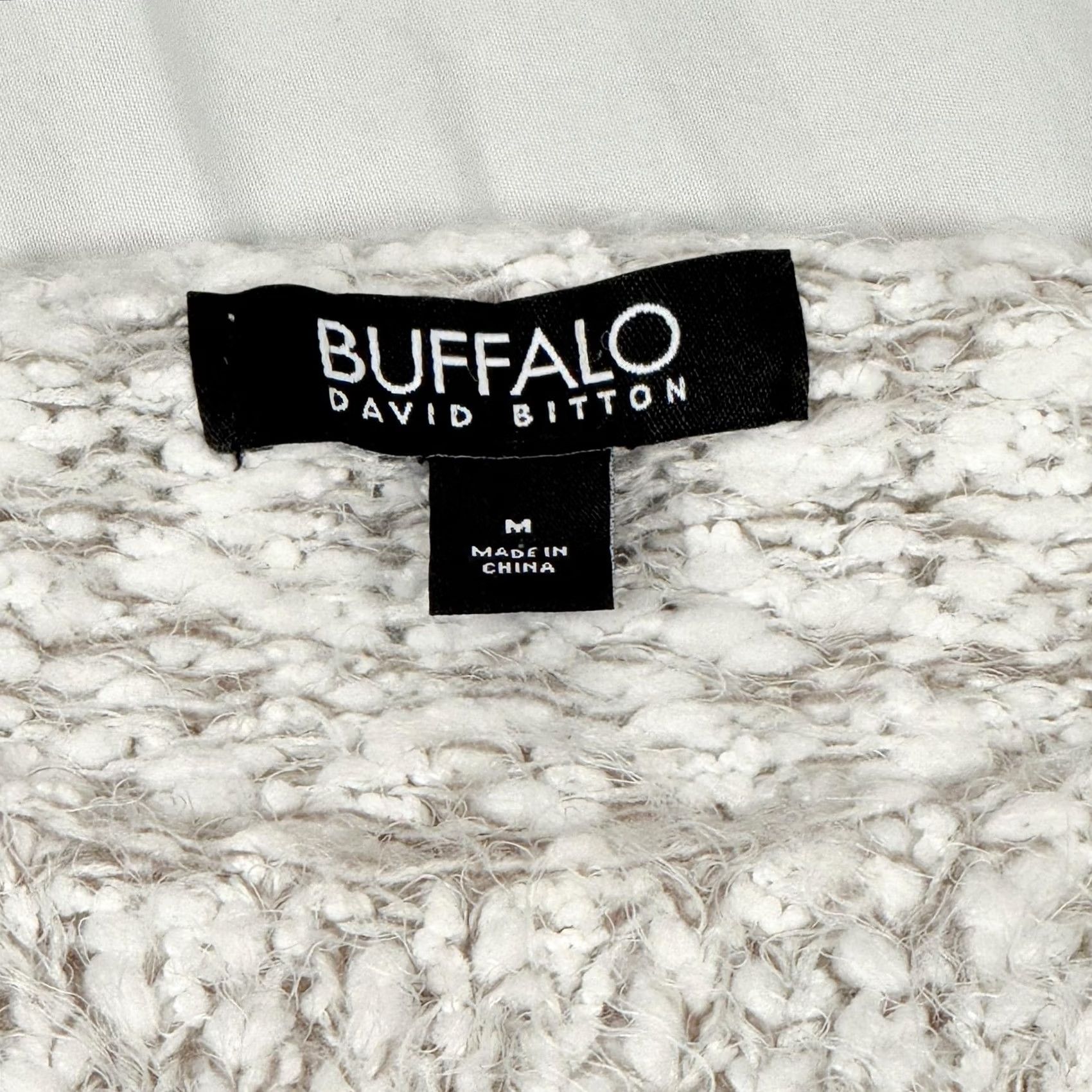 Buffalo David Bitton Buffalo David Bitton Sweater Medium White Gray Eyelash Fuzzy Knit Pullover Cozy Size M / US 6-8 / IT 42-44 - 3 Thumbnail