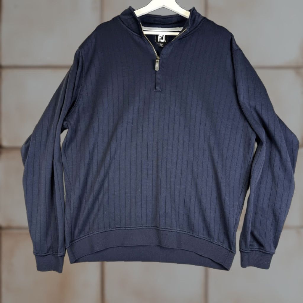 Footjoy FootJoy Mens XXL Quarter Zip Sweater Blue Country Club Ranch Shootout 2XL Pullover Mens Size US XXL / EU 58 / 5 - 1 Thumbnail