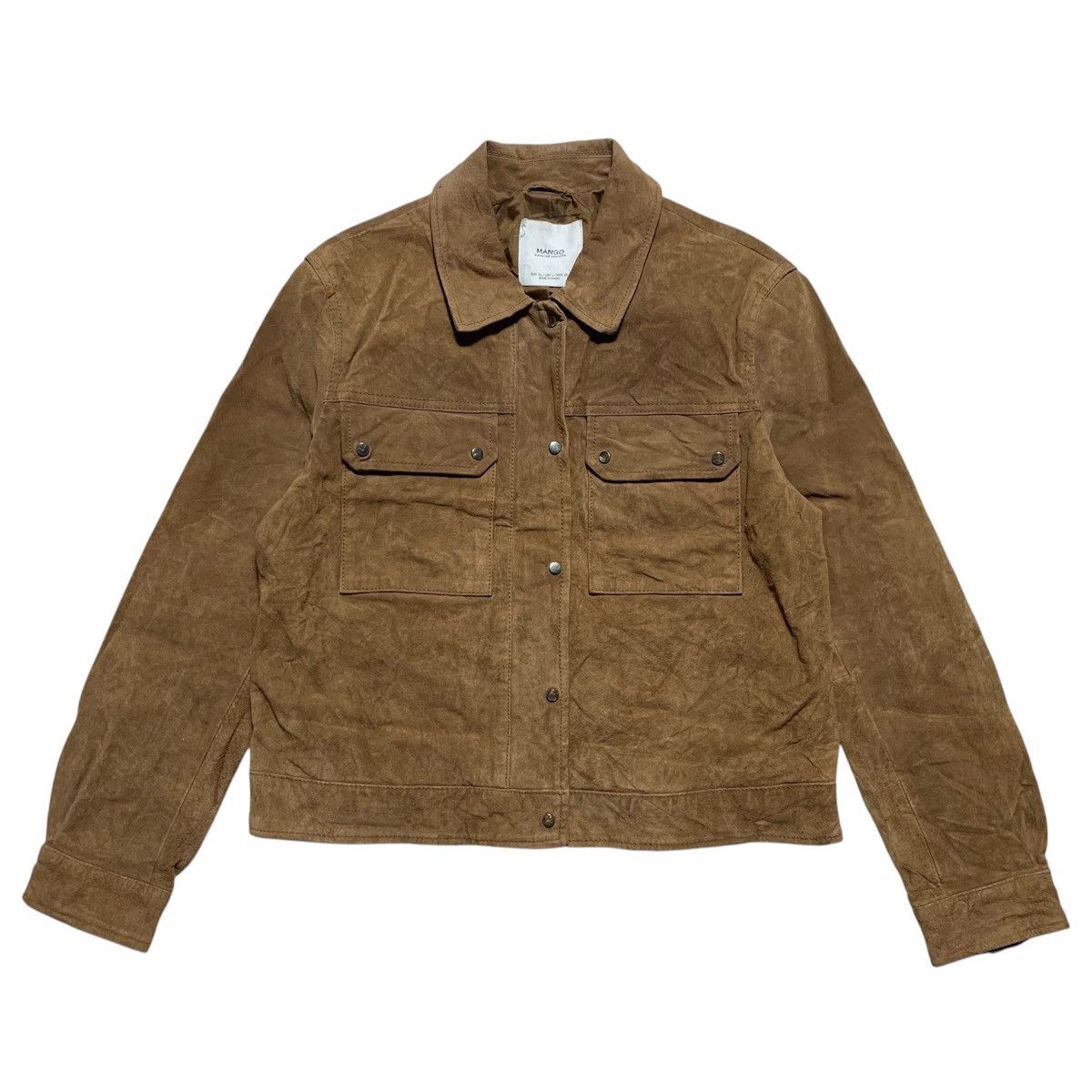 Mango 2000s Mango Real Suede Leather Jacket Classy Style Brown Size L / US 10 / IT 46 - 1 Thumbnail