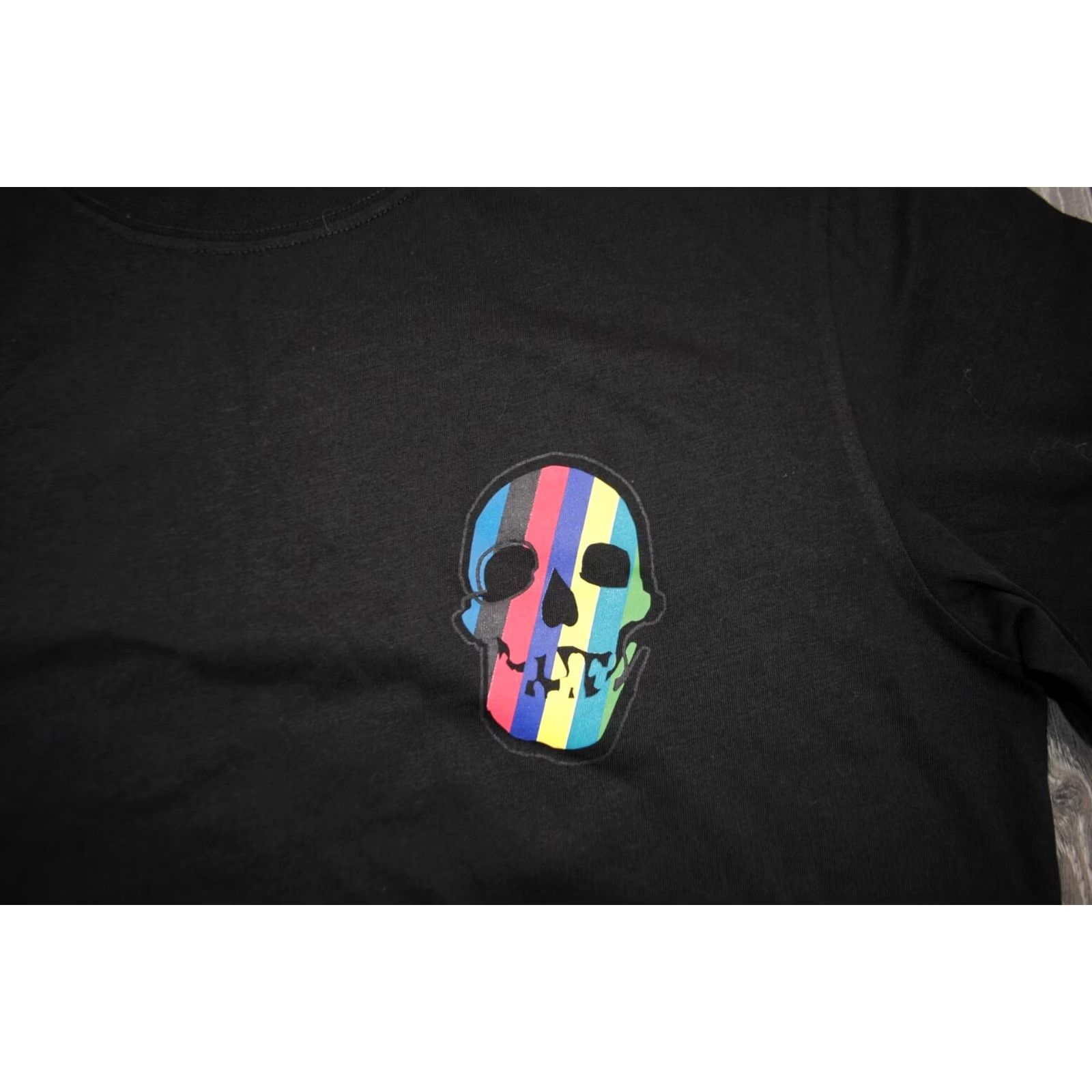 Paul Smith PAUL SMITH Skull-Patch Organic Cotton T-Shirt Black Stripe Skull Mens Small Shirt Regular Crew Neck Short Sleeve Mens T-Shirt Size US S / EU 44-46 / 1 - 3 Thumbnail