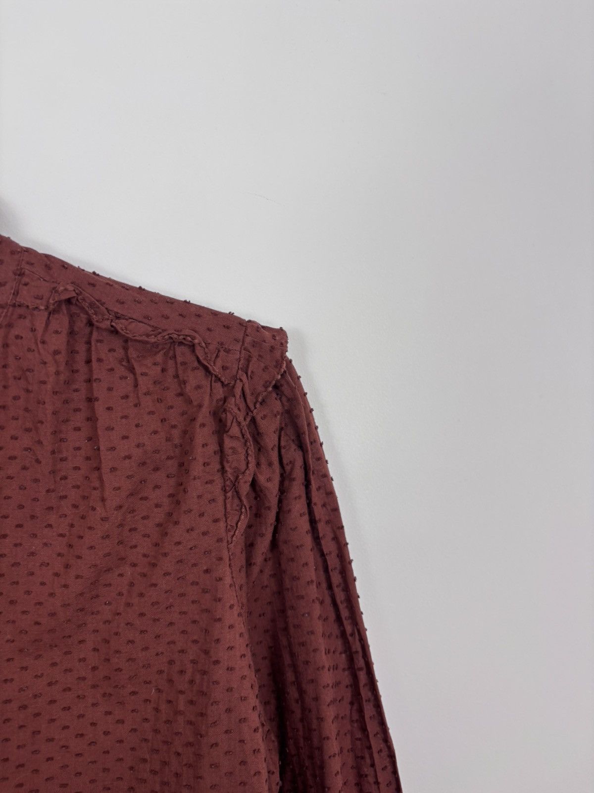 J.Crew J. Crew Women’s Orange Brown V-Neck Popover Blouse Size XS / US 0-2 / IT 36-38 - 6 Thumbnail