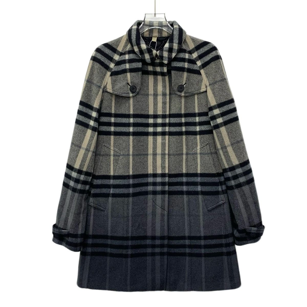 Burberry Burberry Bbr Colorblocked Striped Gradient Wool Coat Size M / US 6-8 / IT 42-44 - 1 Thumbnail