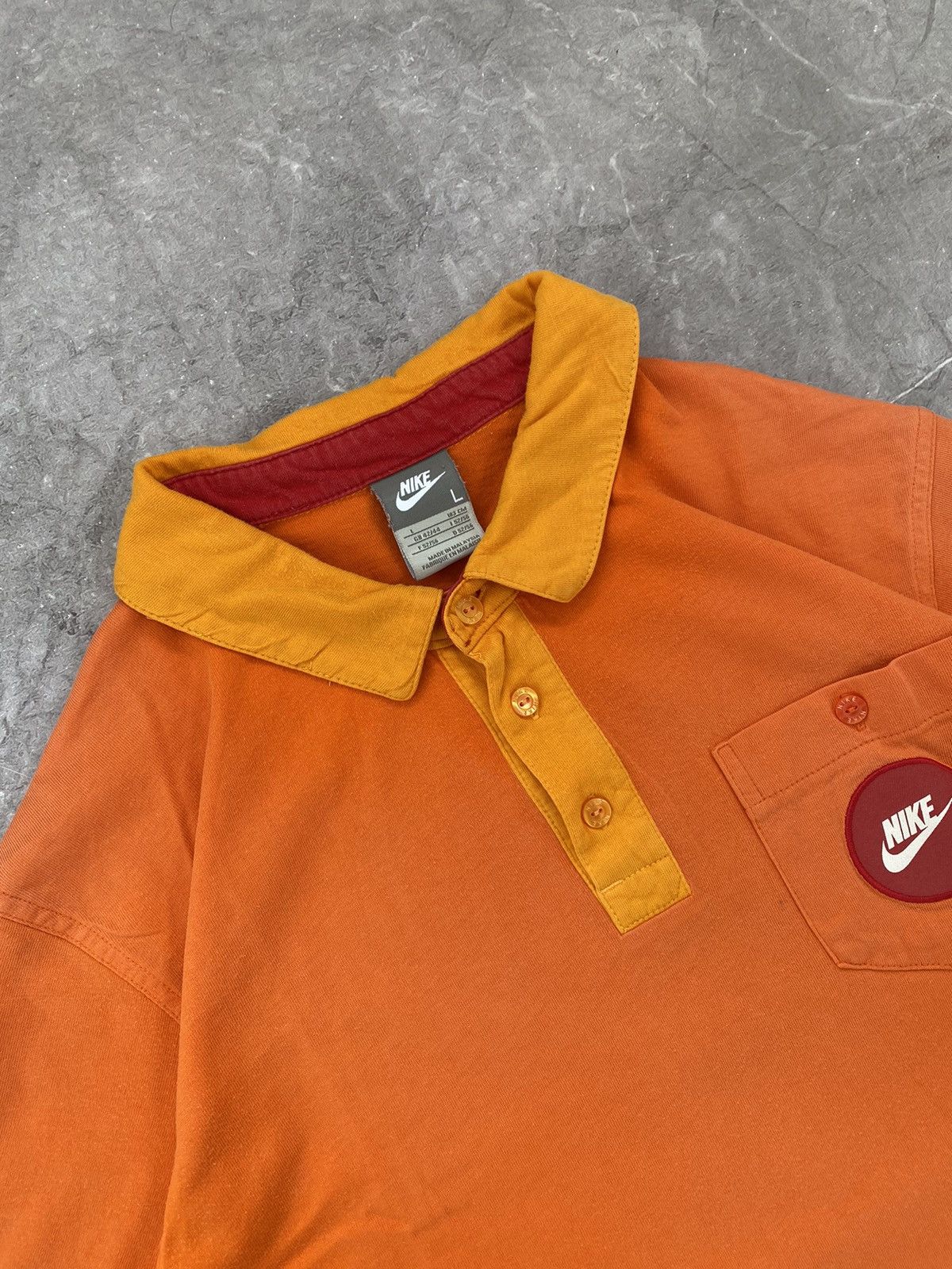 Nike Vintage Y2K Nike Big Logo “ESCAPE THE CITY” Orange Polo Size US L / EU 52-54 / 3 - 10 Thumbnail
